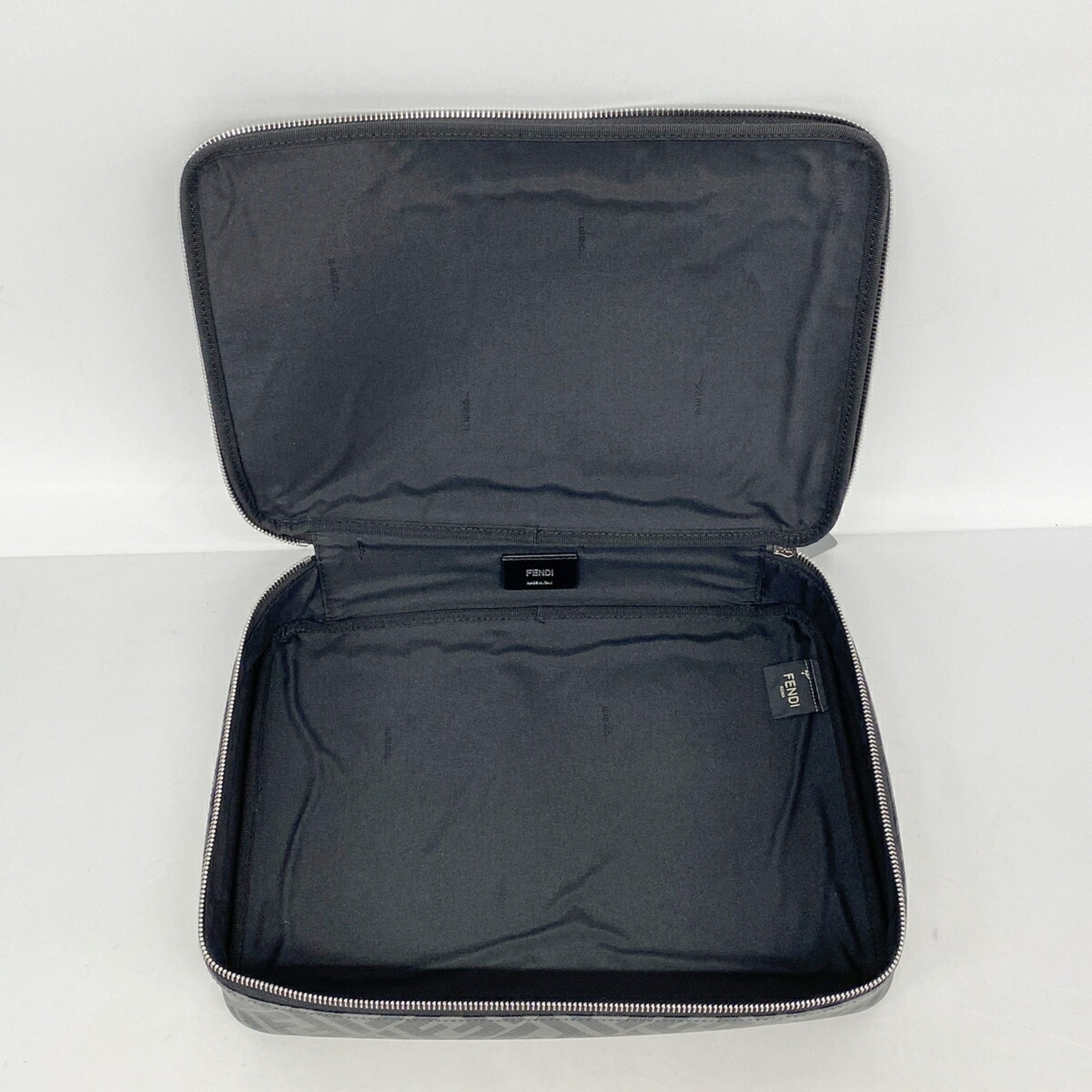 Fendi Black Gray Pvc Pouch (Pre-Owned)
