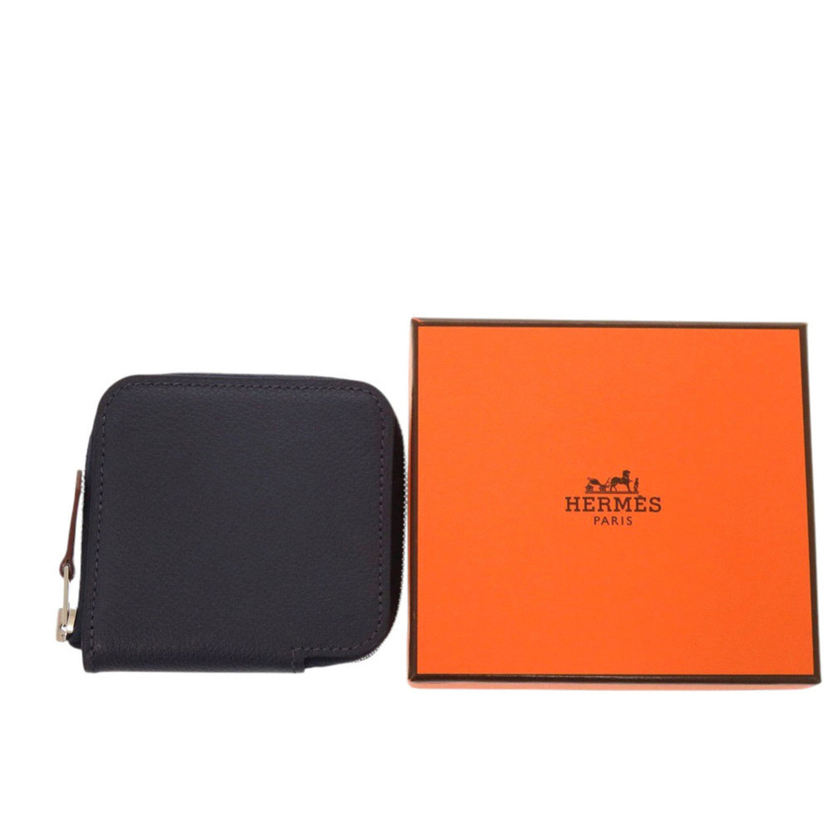 Hermes Blue Blue Nuit Epsom Leather Coin Purse/Coin Case (Pre-Owned)