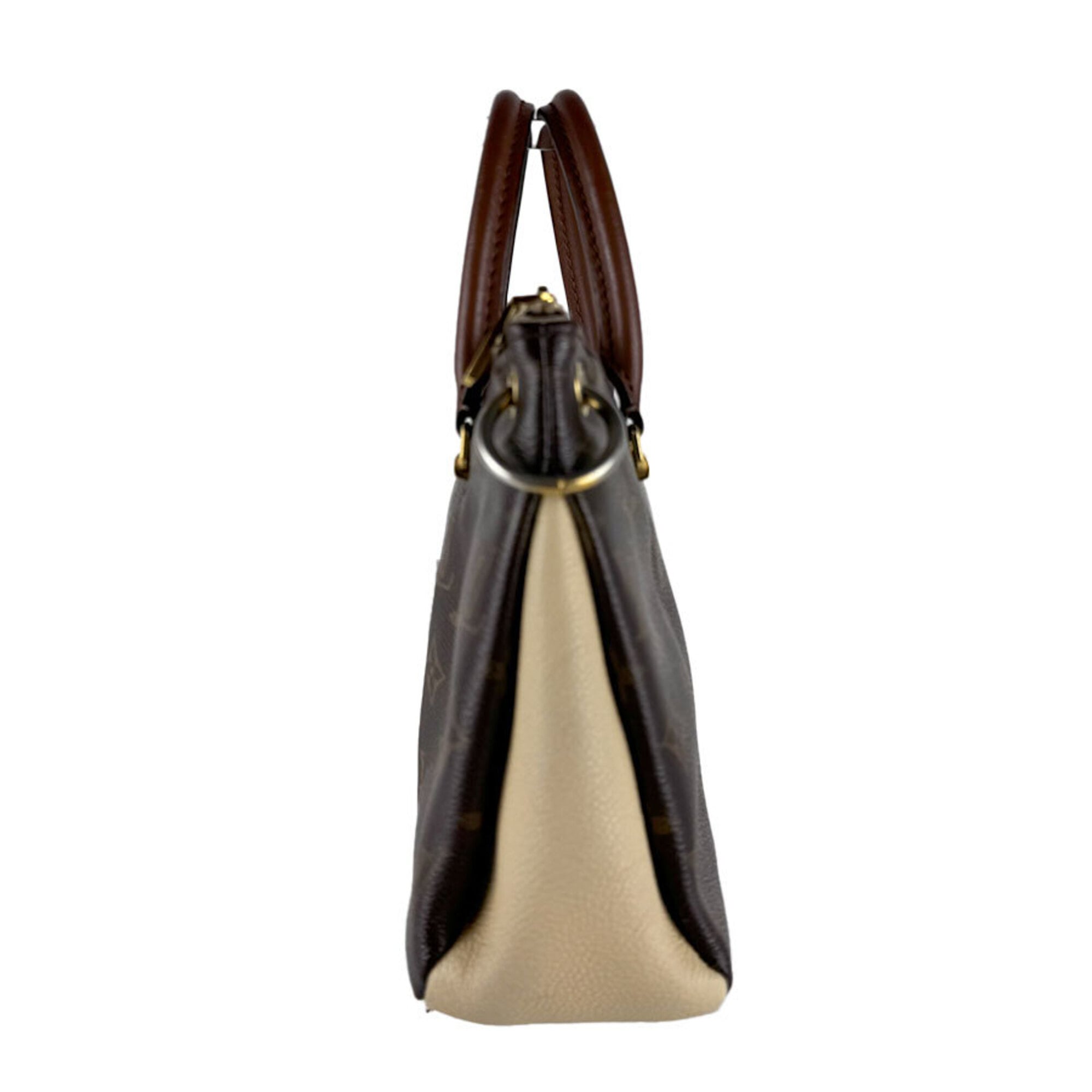 Louis Vuitton Brown Light Beige Monogram Monogram Leather Handbag (Pre-Owned)