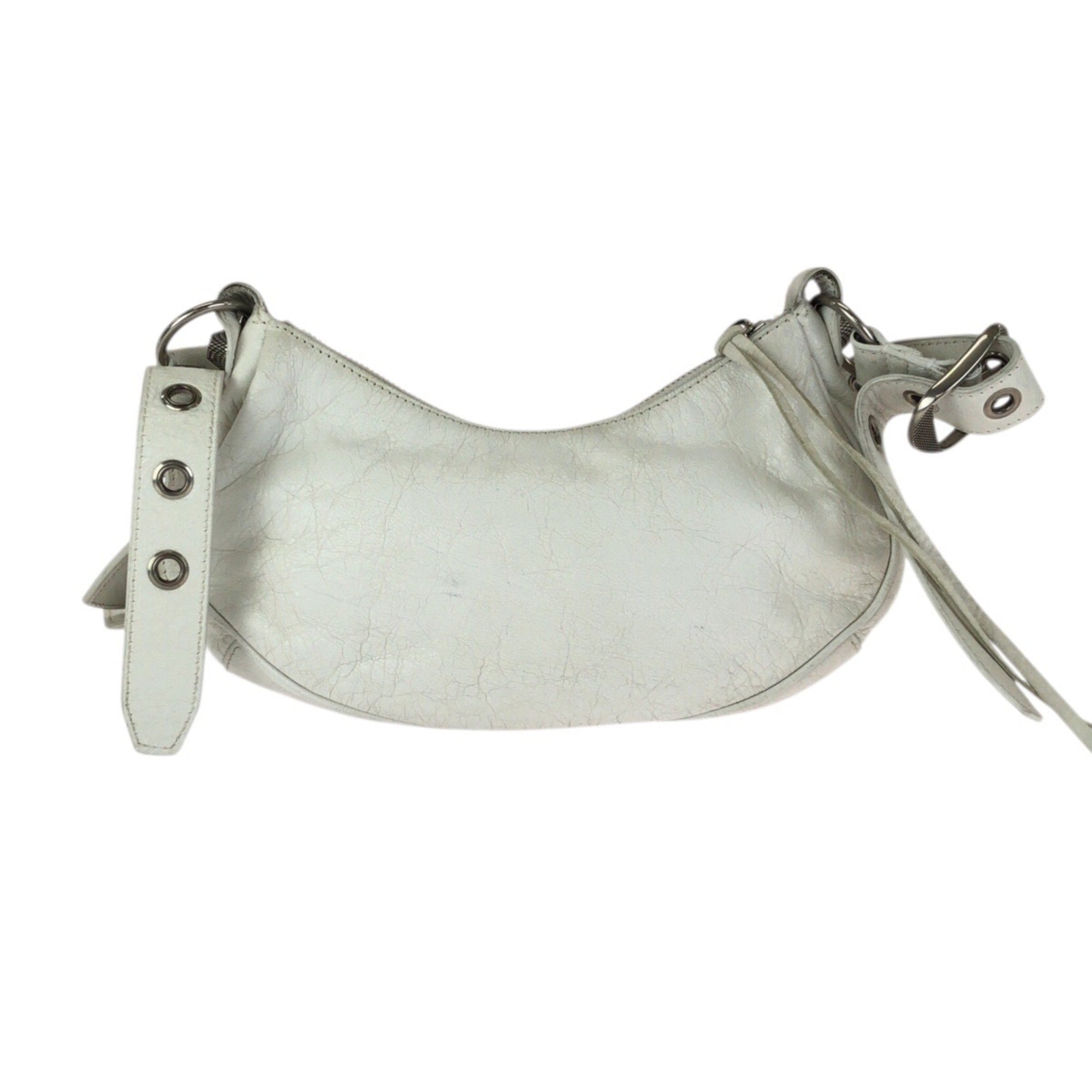 Balenciaga White Leather Pochette Shoulder Bag (Pre-Owned)