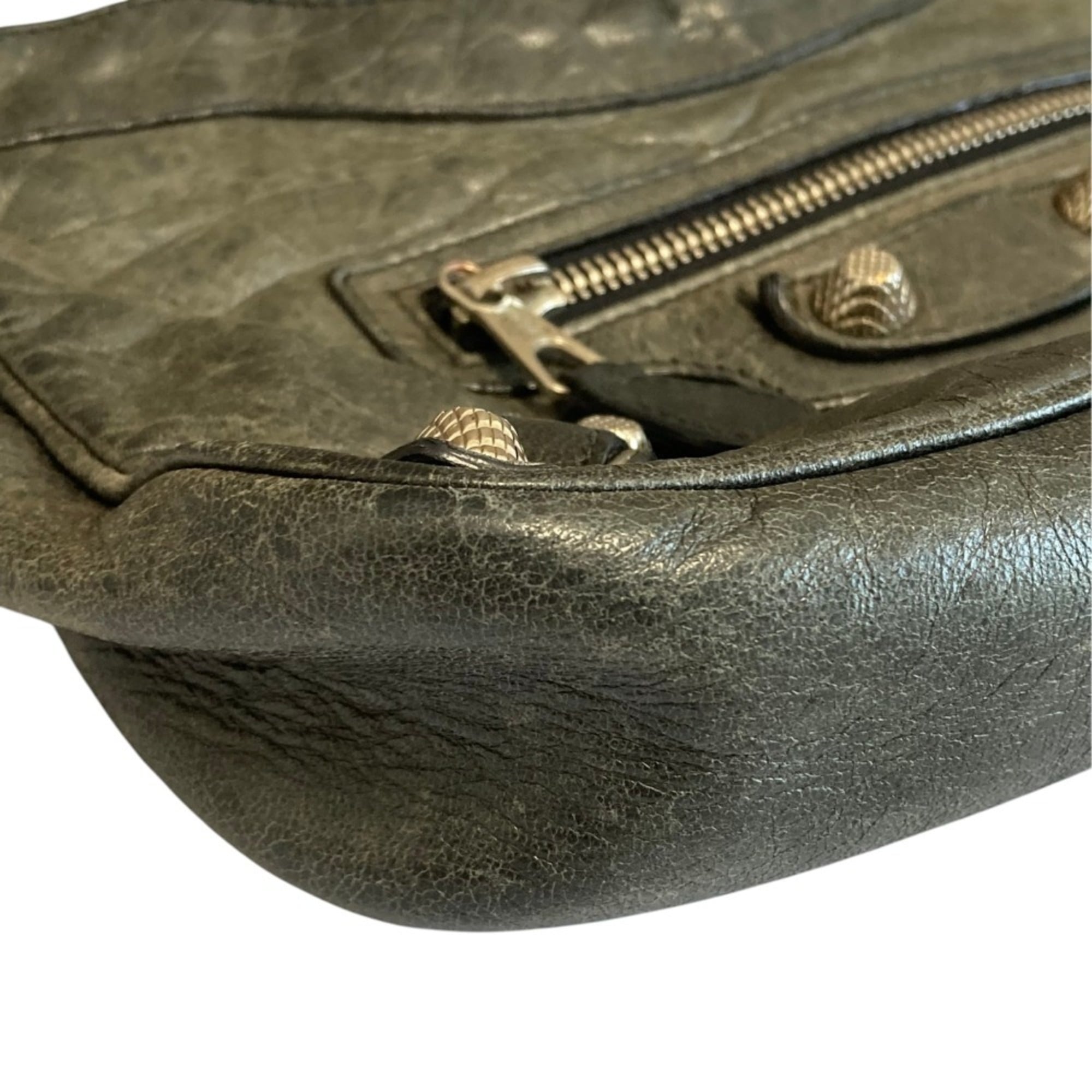 Balenciaga Khaki Leather Shoulder Bag (Pre-Owned)