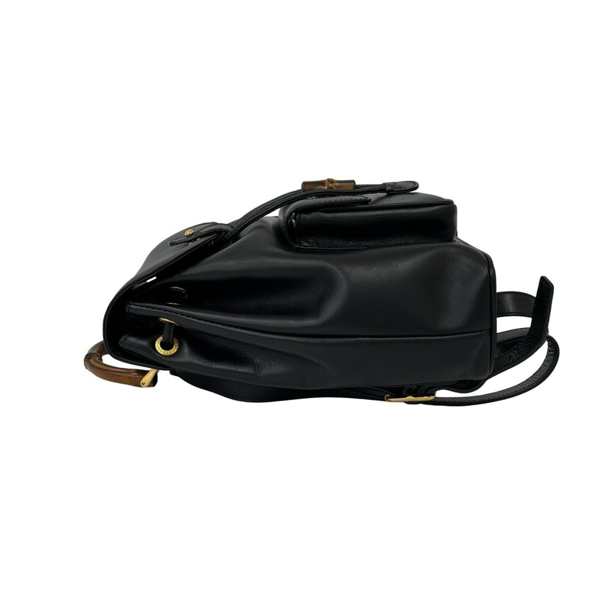 Gucci Black Leather Bamboo Backpack (Pre-Owned)