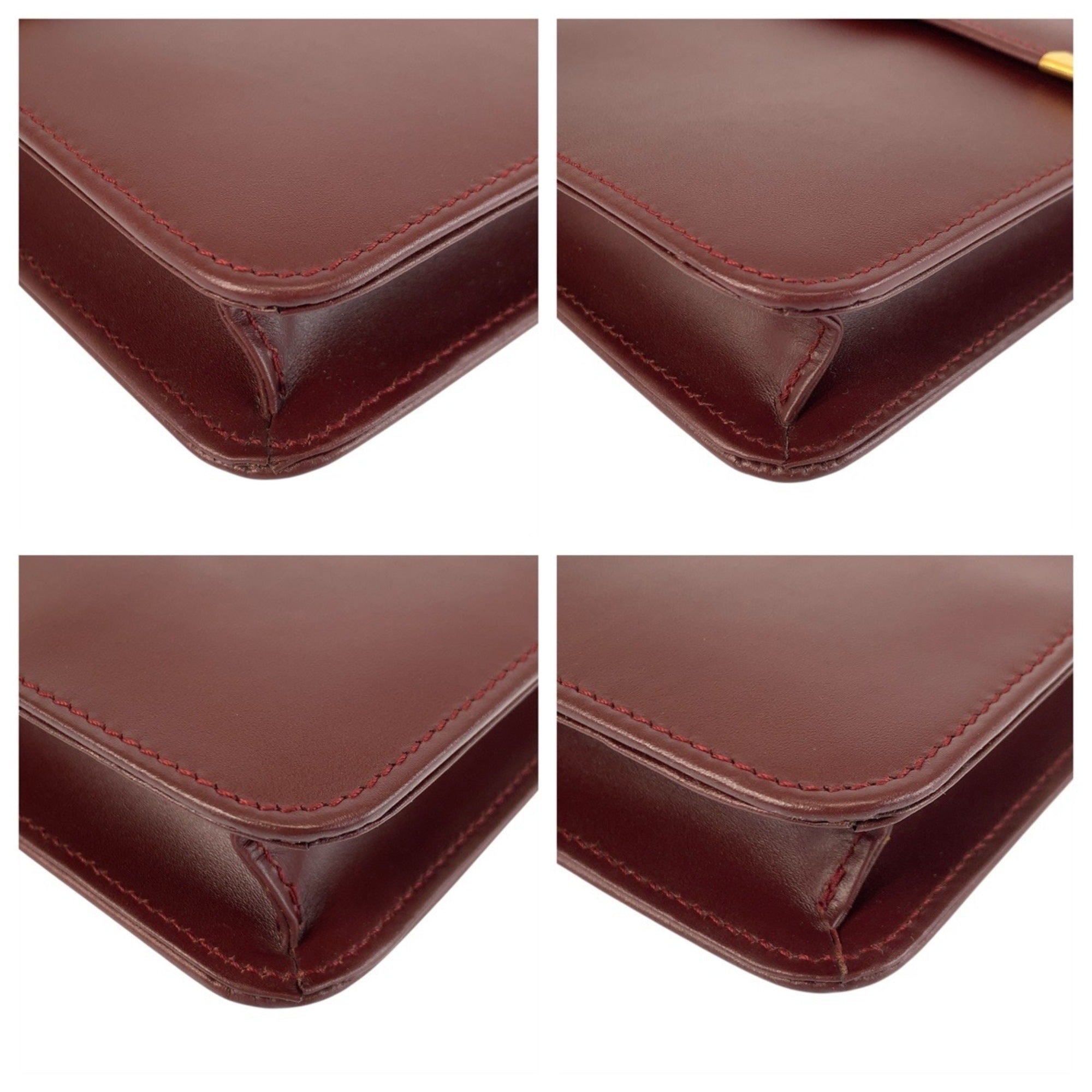 Cartier Bordeaux Leather Clutch Bag (Pre-Owned)