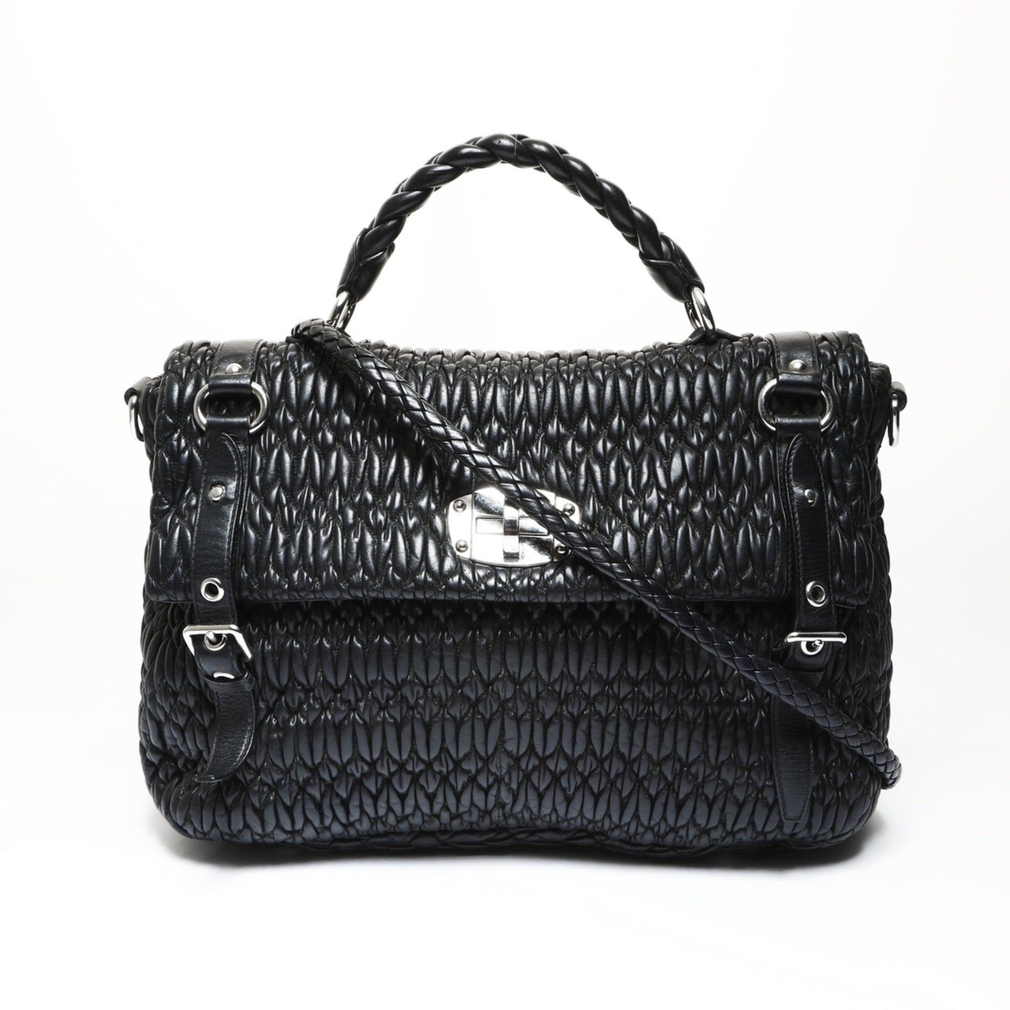 Miu Miu Matelasse Black Shoulder Bag (Pre-Owned)