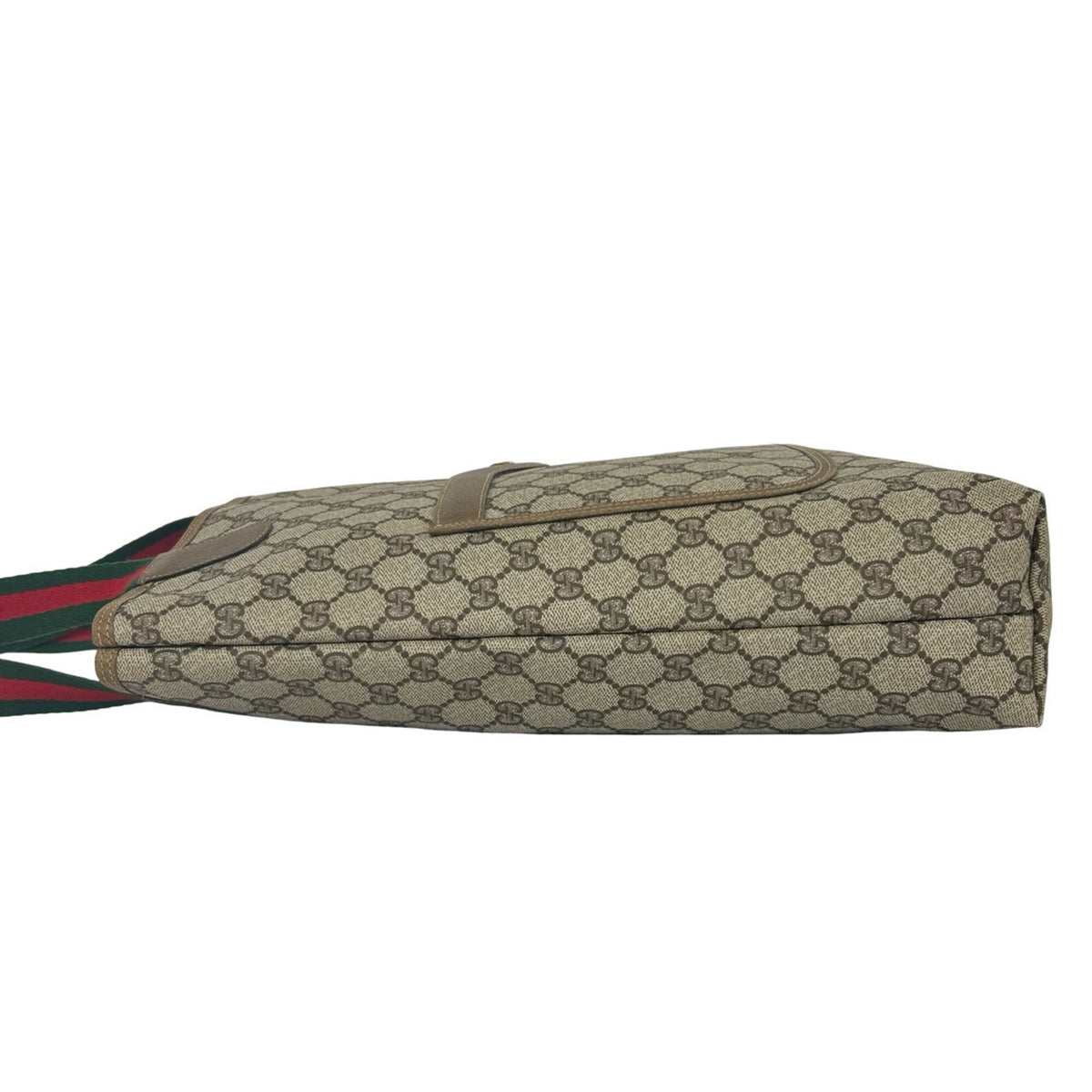 Gucci Brown Green Red Color Leather Pvc Handbag Tote Bag (Pre-Owned)