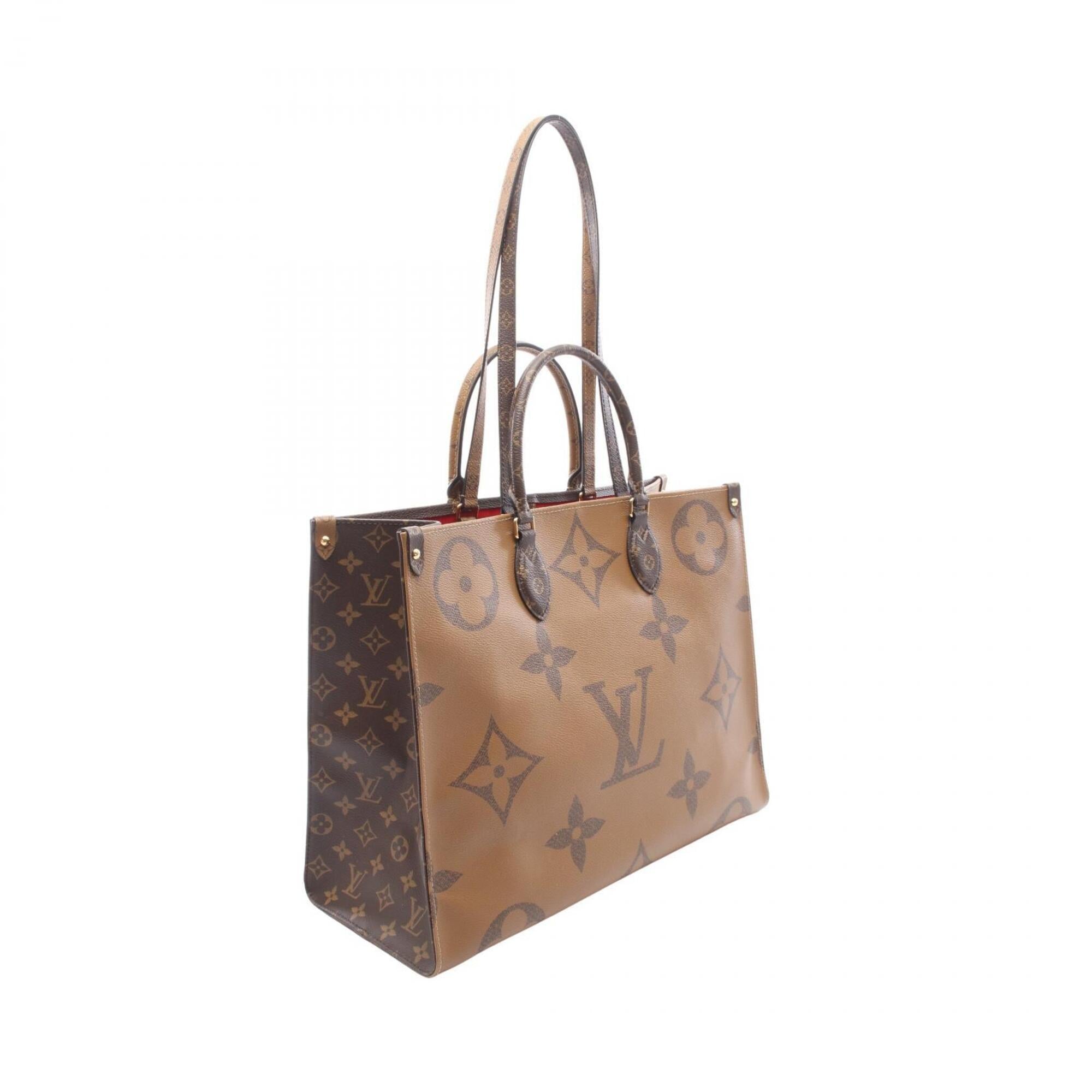 Louis Vuitton Beige Brown Coated Canvas Handbag Tote Bag (Pre-Owned)