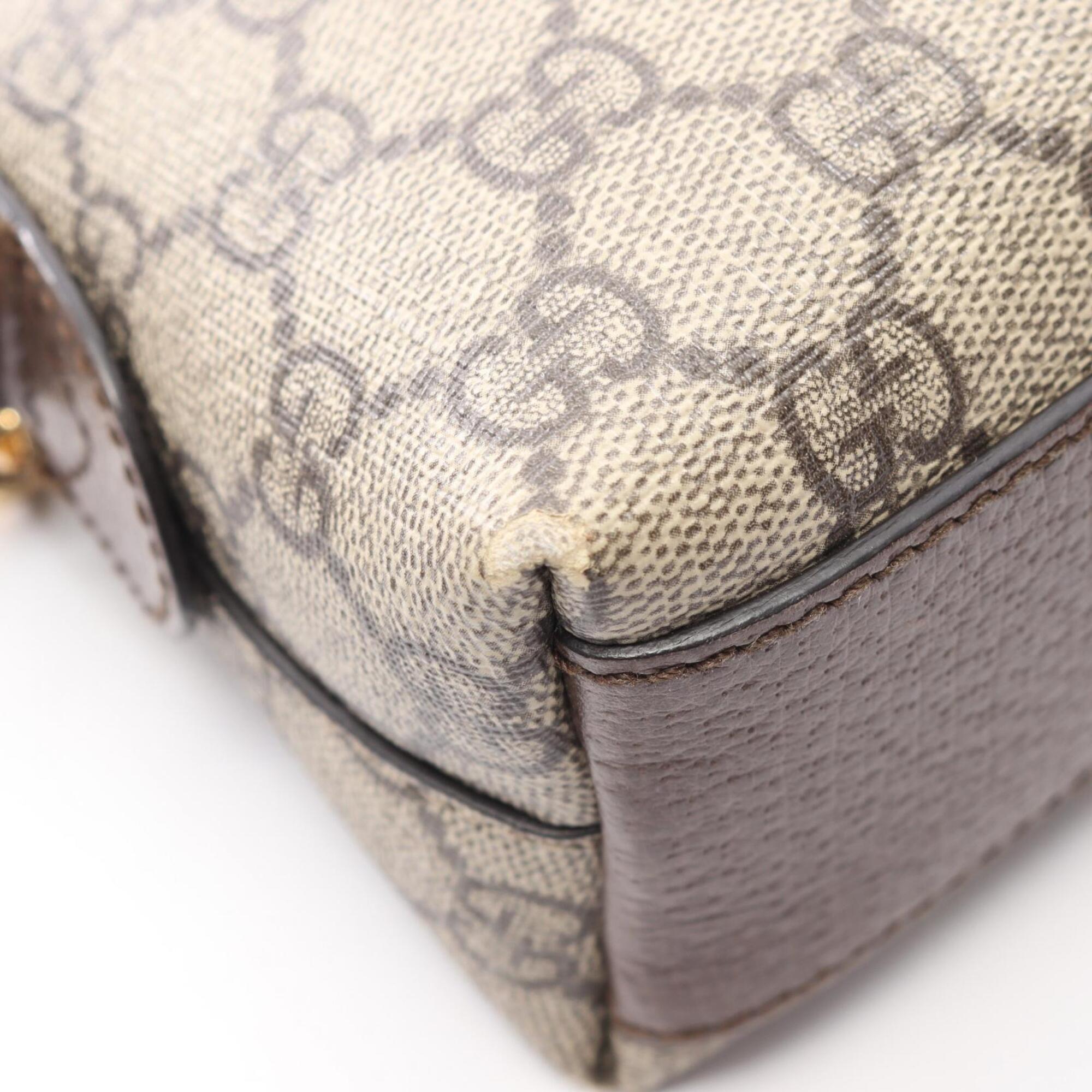 Gucci Beige Multi-Color Gg Supreme Leather Handbag Shoulder Bag (Pre-Owned)