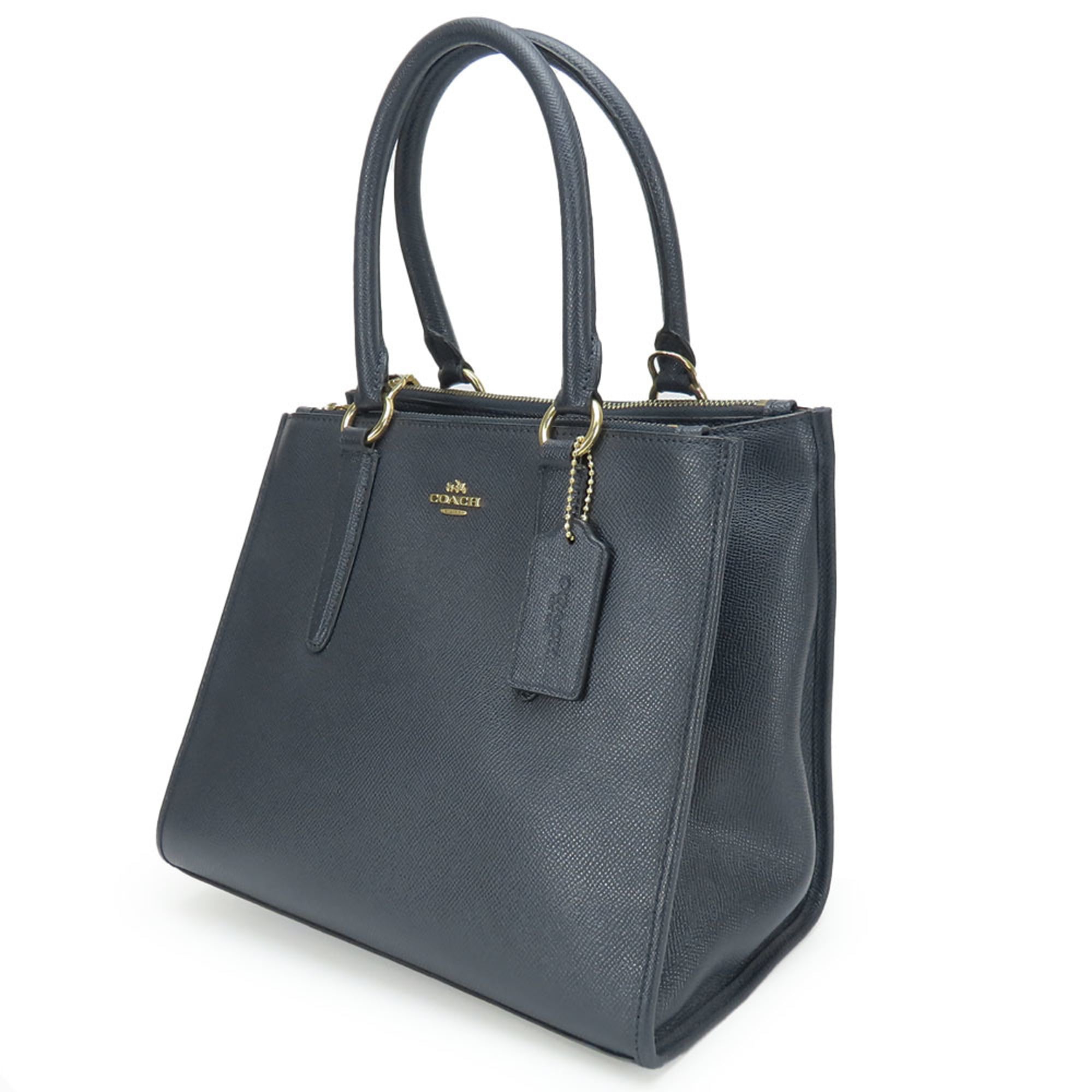 Coach Navy Leather Handbag (Pre-Owned)