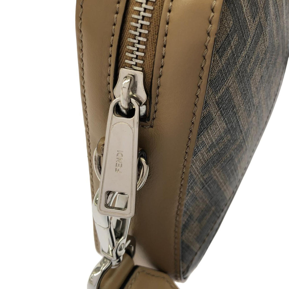 Fendi Brown Coated Canvas Leather Shoulder Bag (Pre-Owned)