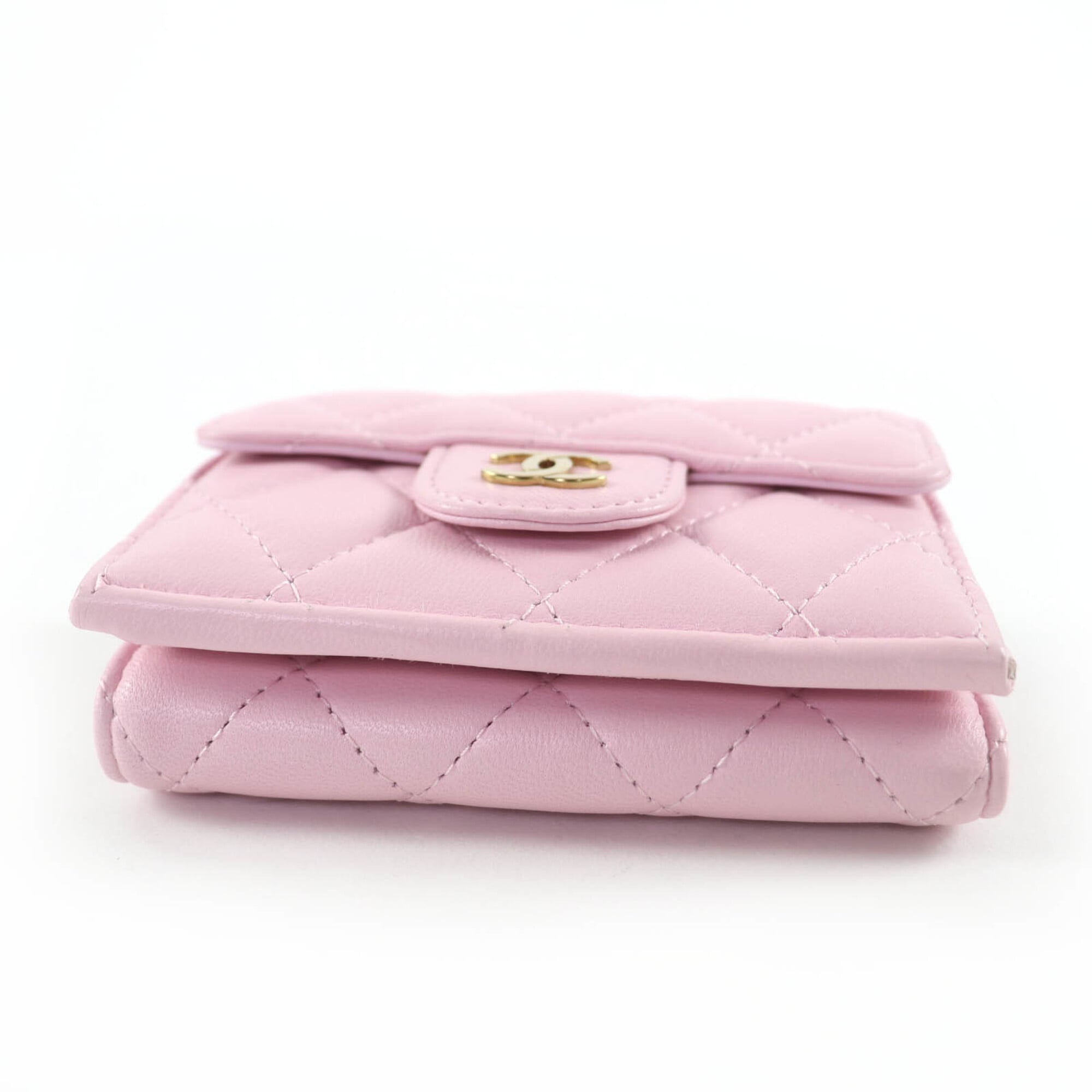 Chanel Matelasse Pink Leather Wallet (Tri-Fold) (Pre-Owned)