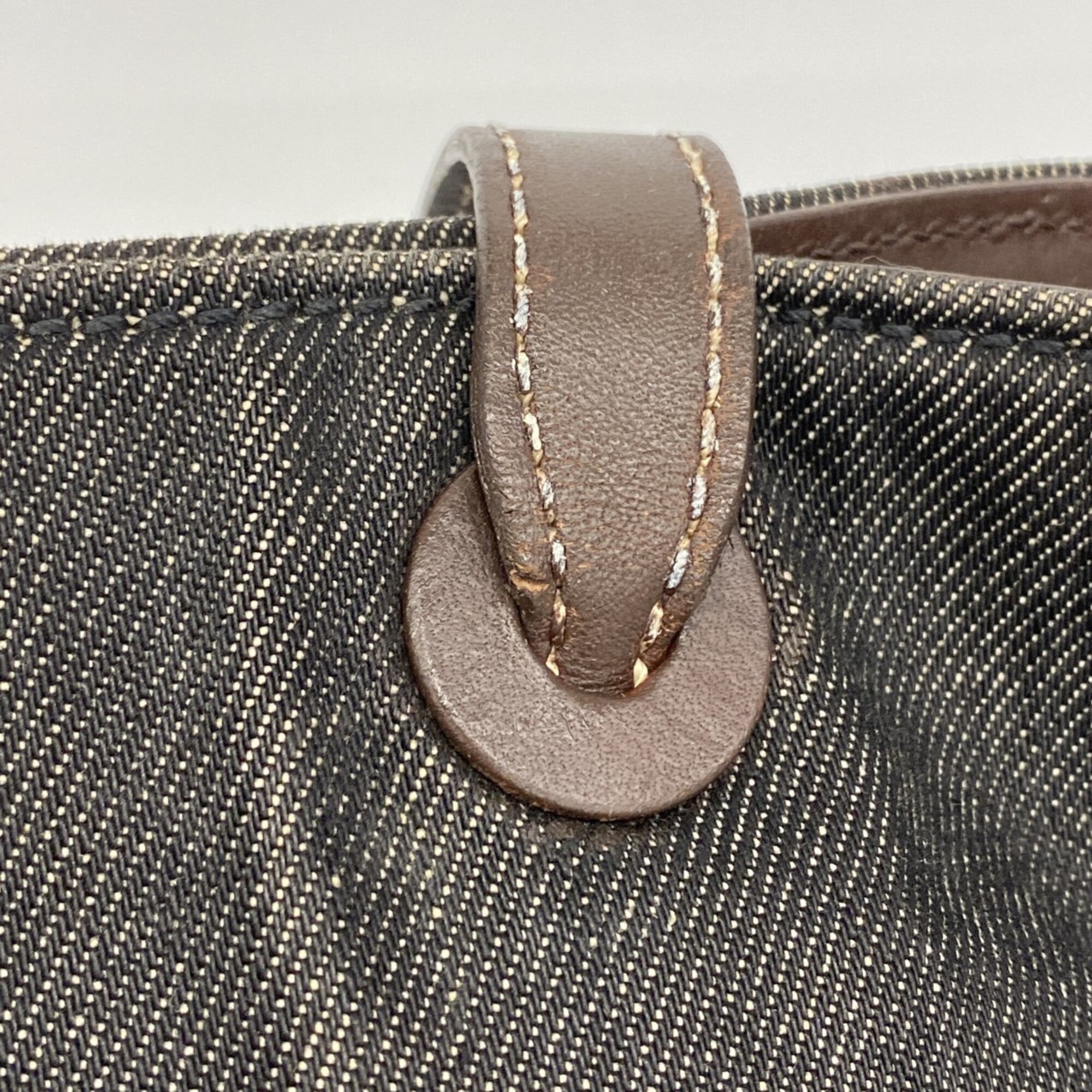 Chanel Black Brown Denim Tote Bag (Pre-Owned)
