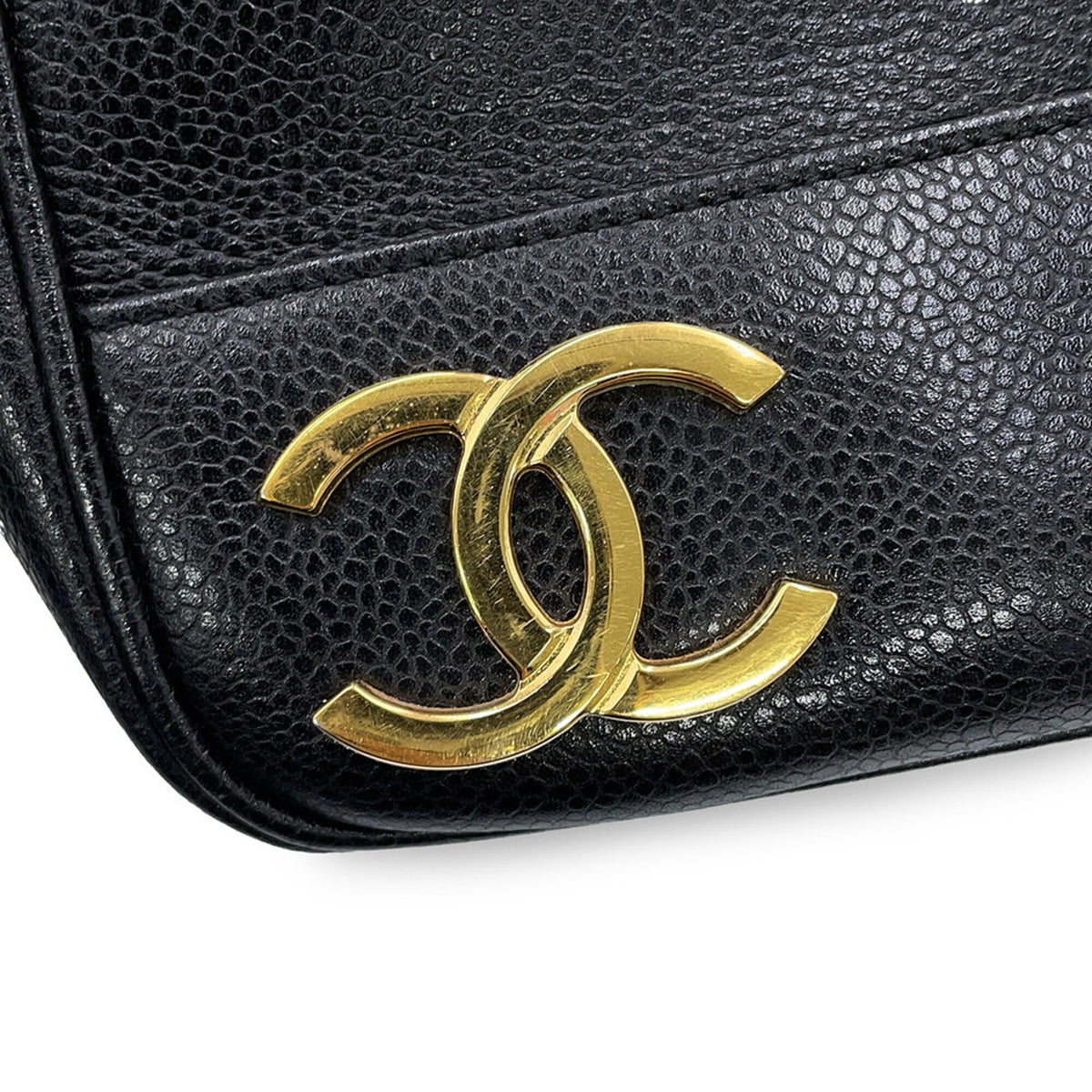 Chanel Black Grained Calfskin Tote Bag (Pre-Owned)
