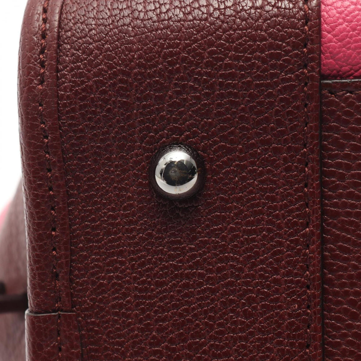 Loewe Brown Pink Red Color Leather Handbag (Pre-Owned)