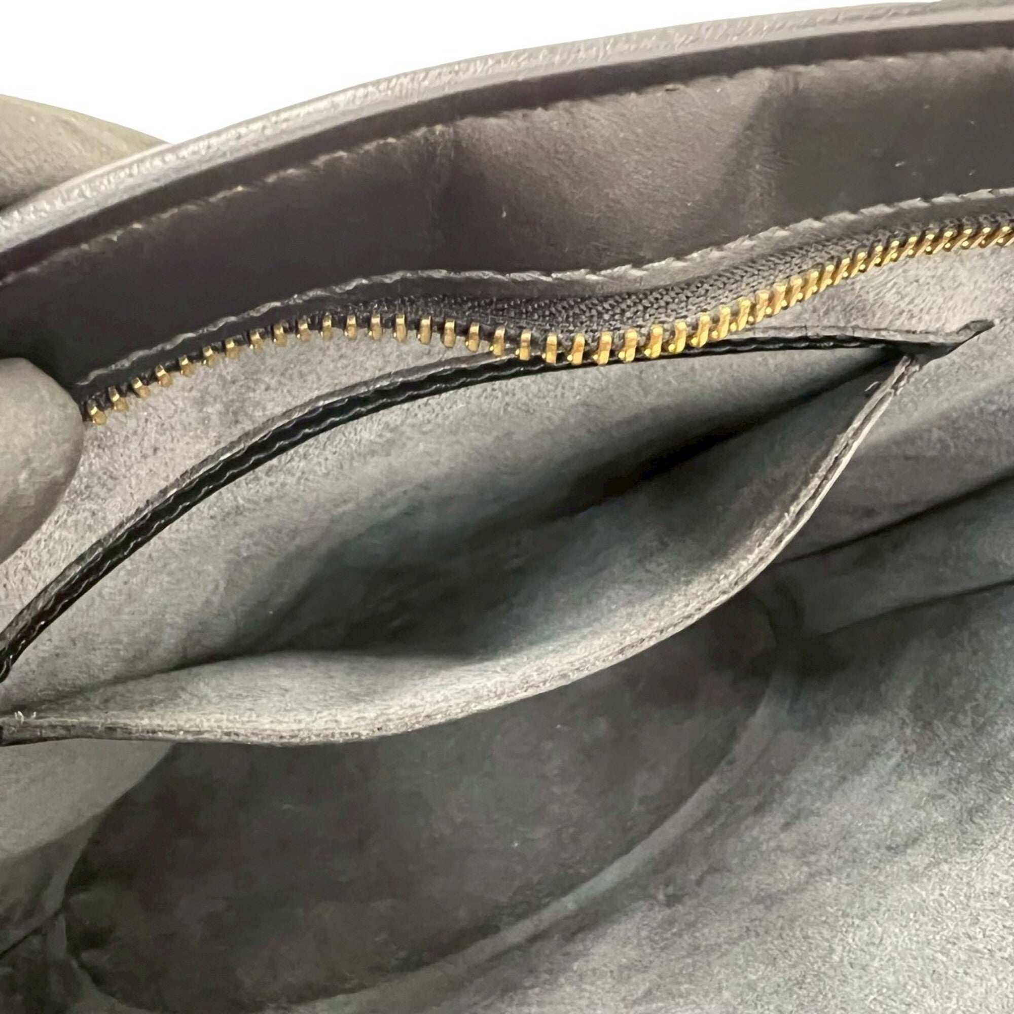 Louis Vuitton Black Leather Handbag Tote Bag (Pre-Owned)