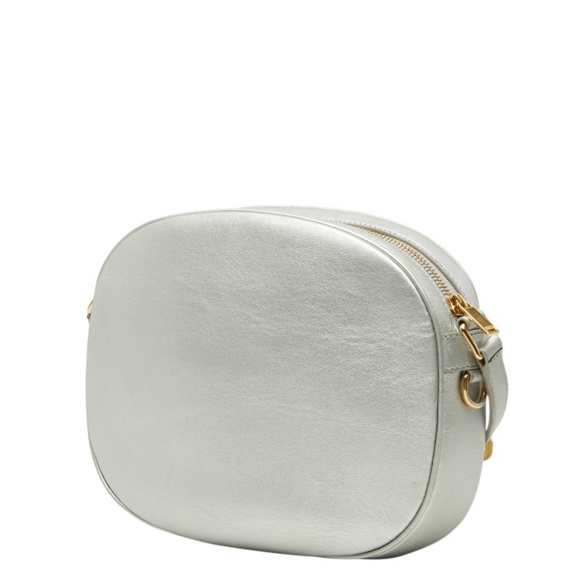 Celine Silver Leather Shoulder Bag (Pre-Owned)
