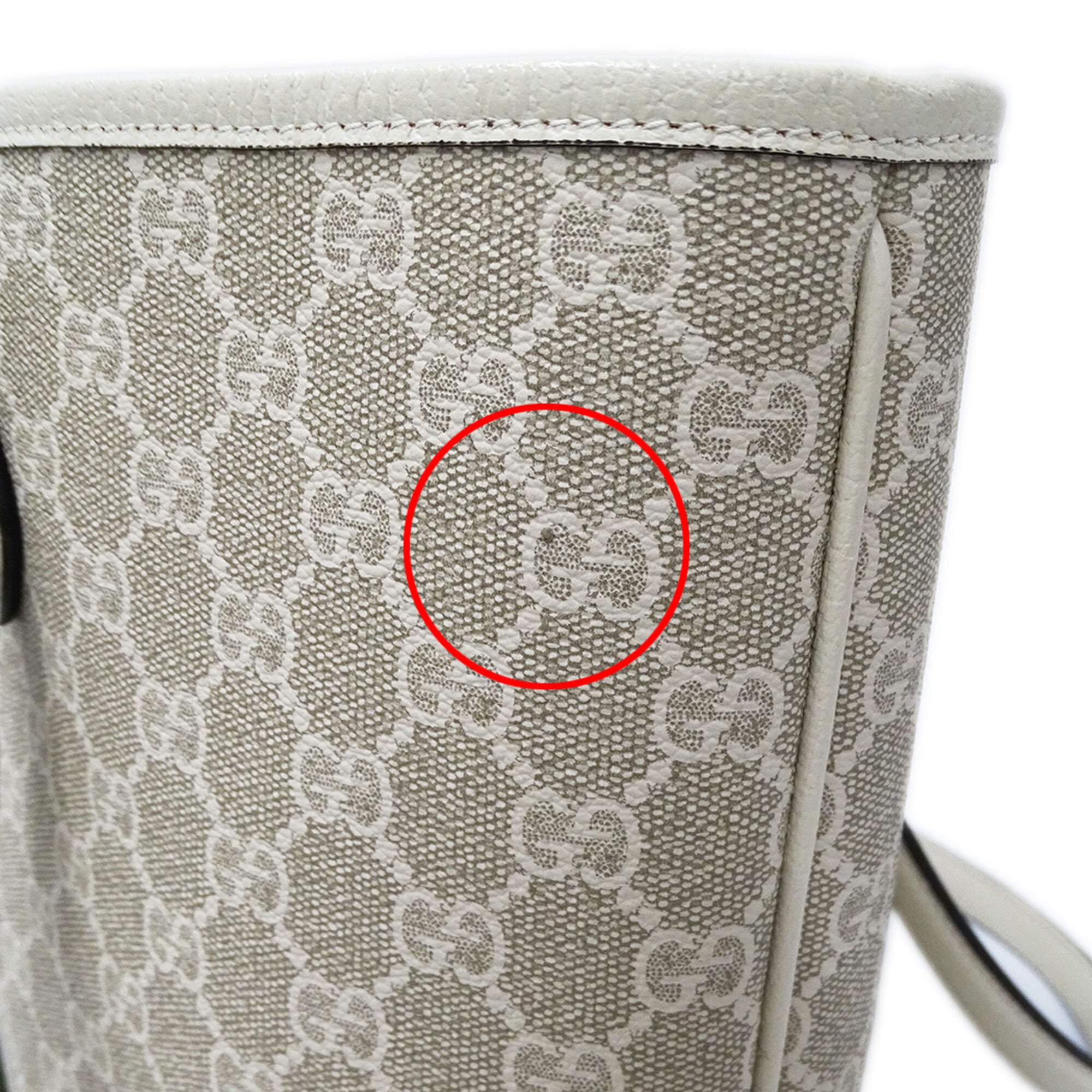 Gucci Beige White Gg Supreme Canvas Handbag Tote Bag (Pre-Owned)