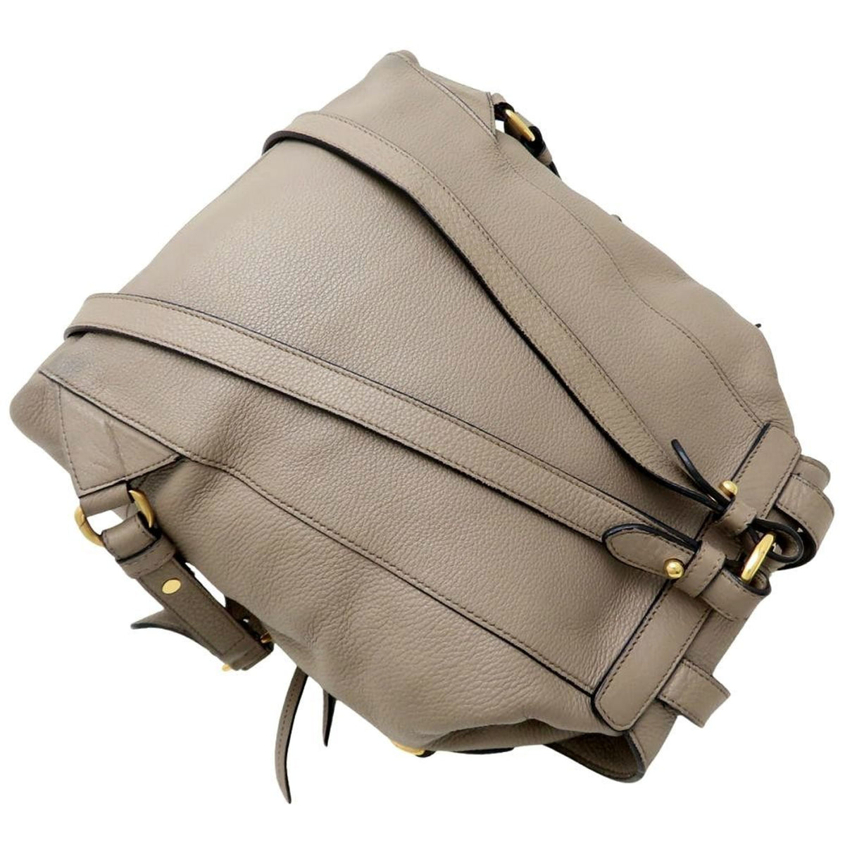 Prada Gray Grayish Leather Backpack (Pre-Owned)