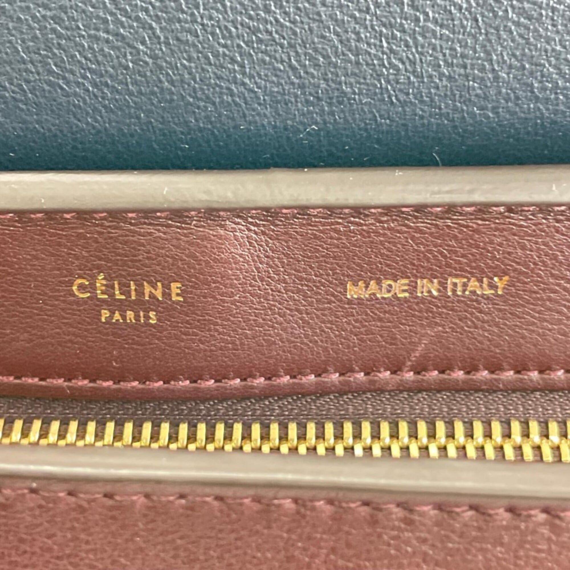Celine Wine Leather Handbag (Pre-Owned)