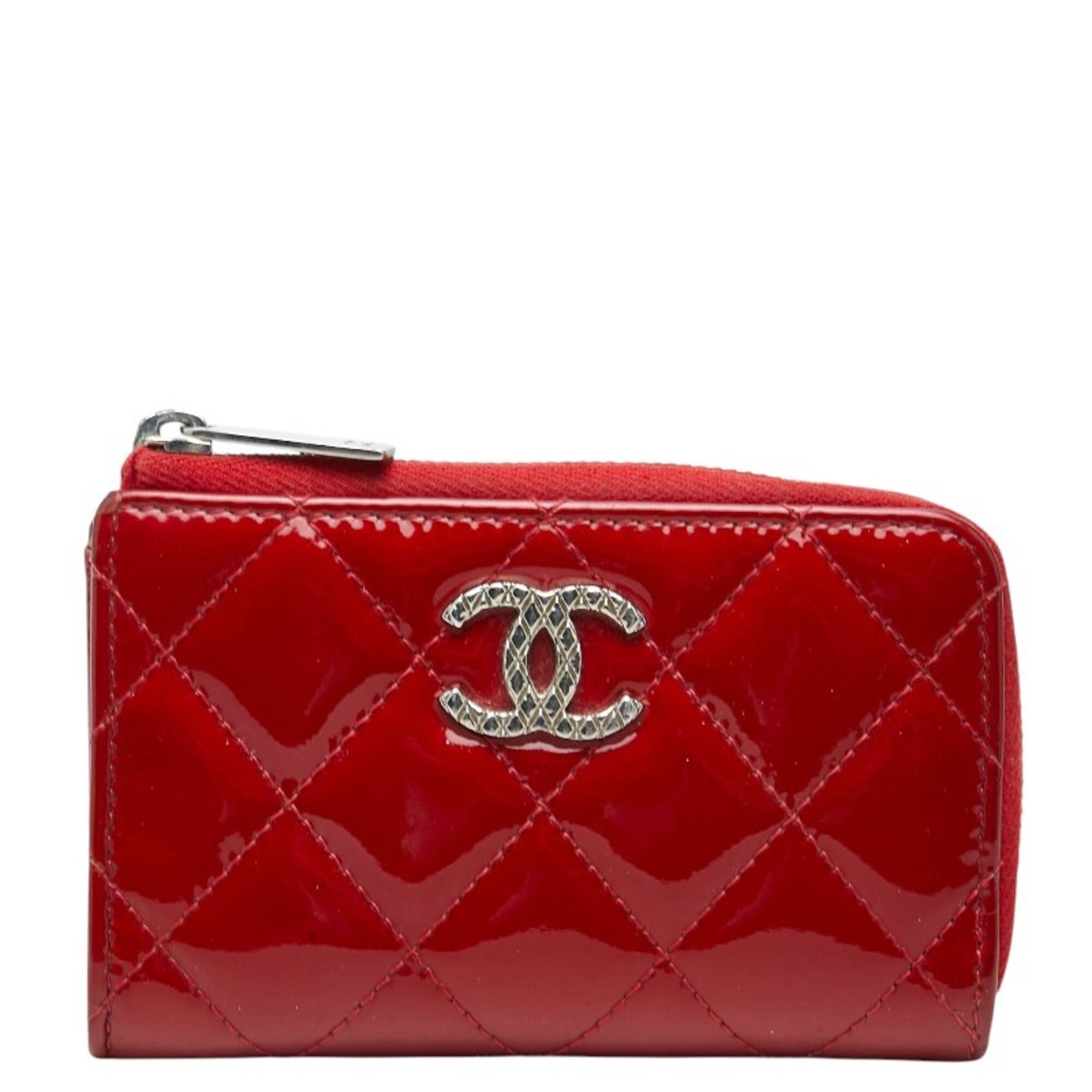 Chanel Red Color Patent Leather Coin Purse/Coin Case (Pre-Owned)