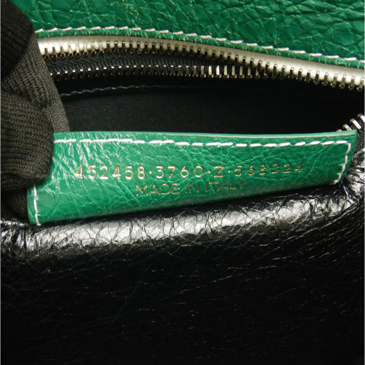 Balenciaga Black Green Leather Tote Bag (Pre-Owned)