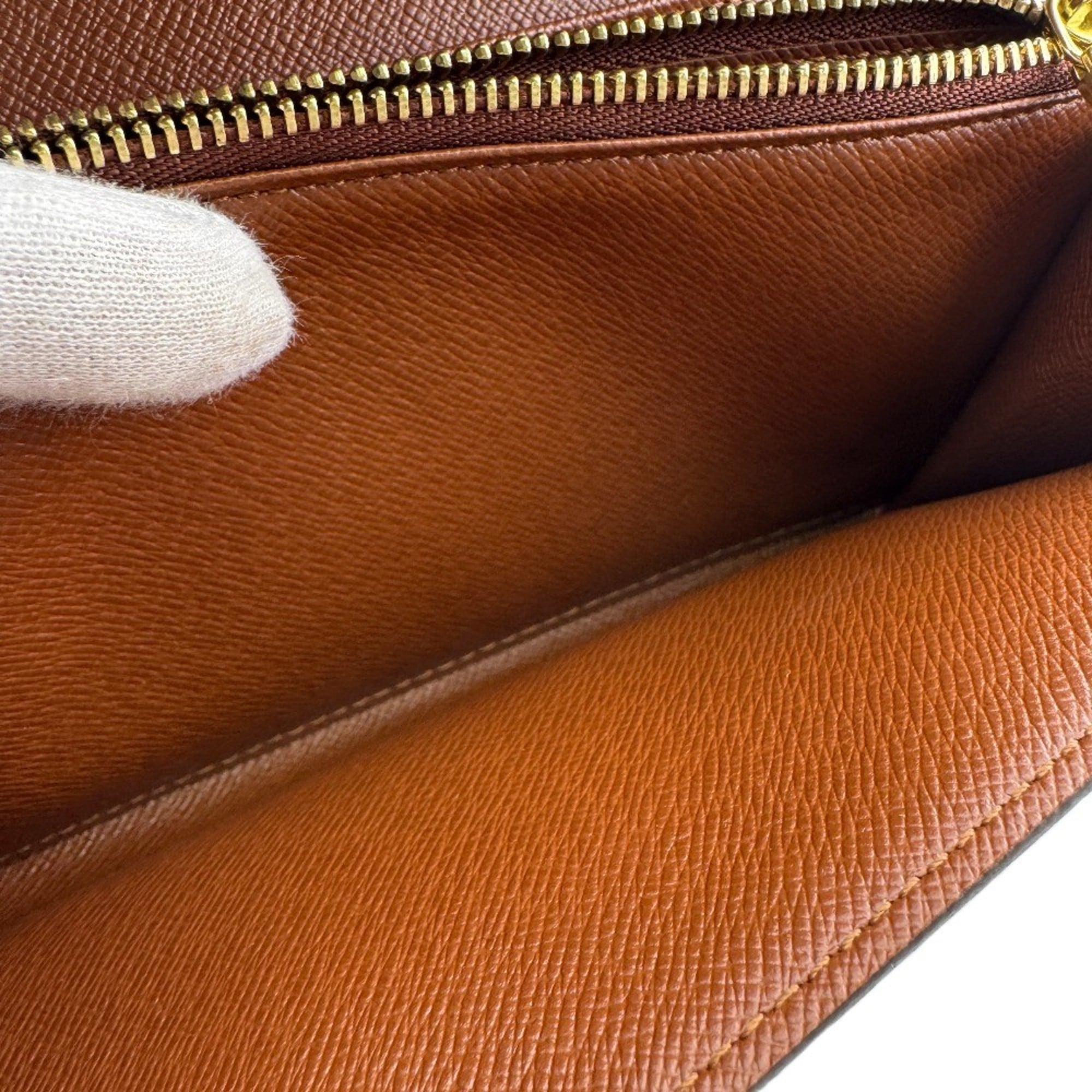 Louis Vuitton Monogram Brown Leather Long Wallet (Bi-Fold) (Pre-Owned)