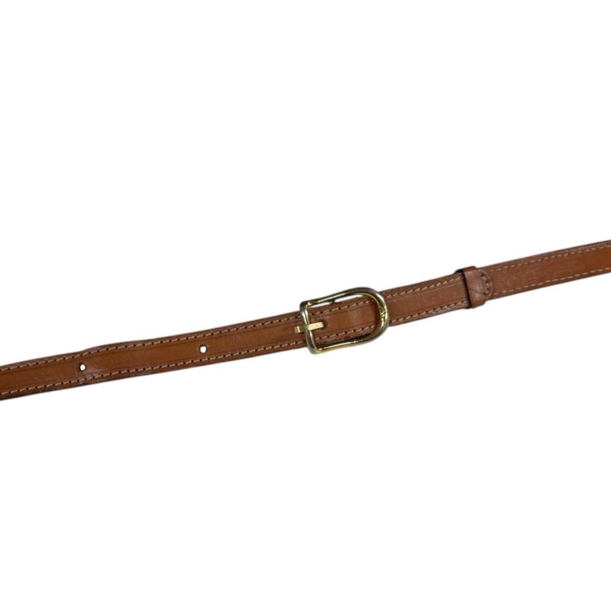 Celine Brown Coated Canvas Leather Clutch Bag Shoulder Bag (Pre-Owned)
