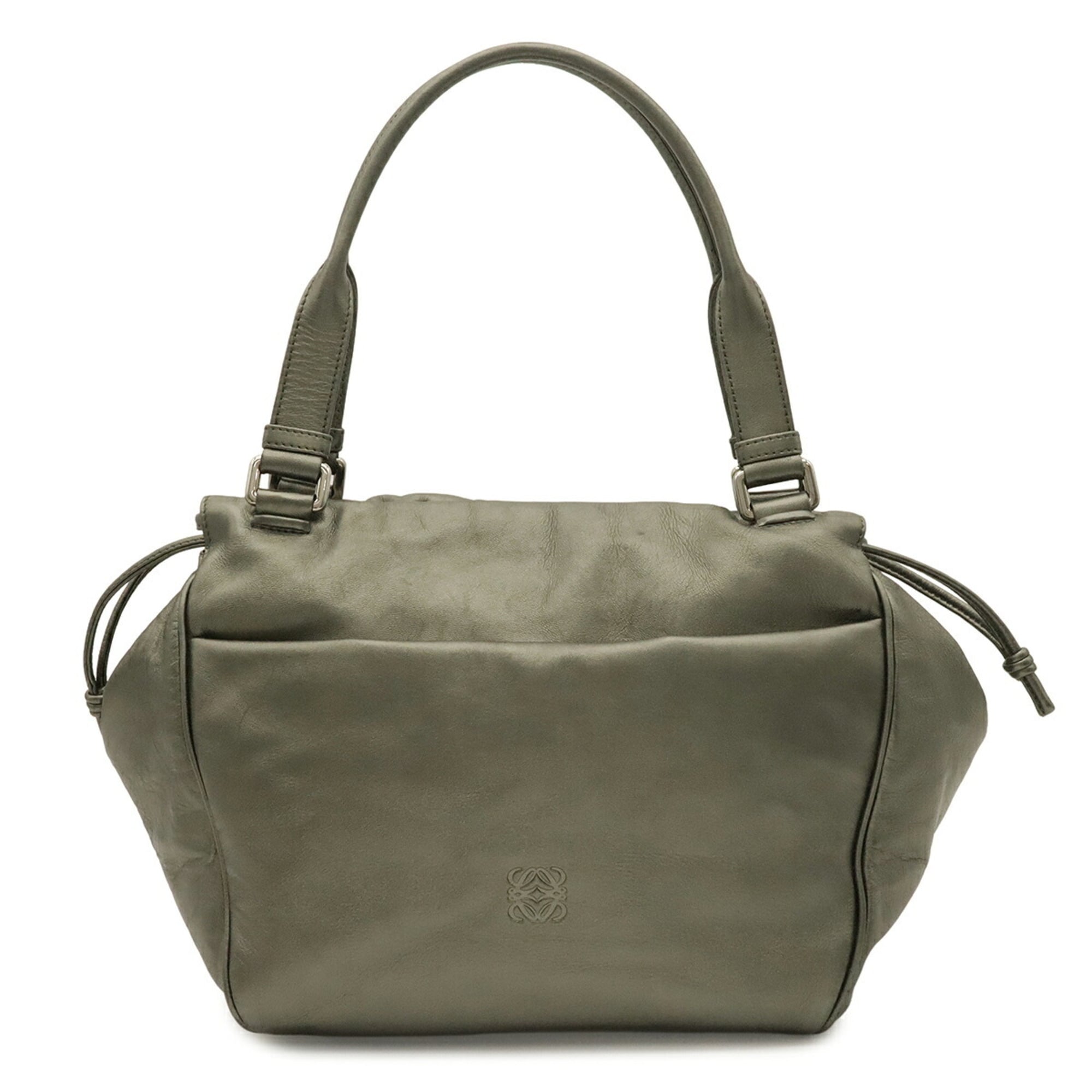 Loewe Khaki Metallic Leather Shoulder Bag Tote Bag (Pre-Owned)