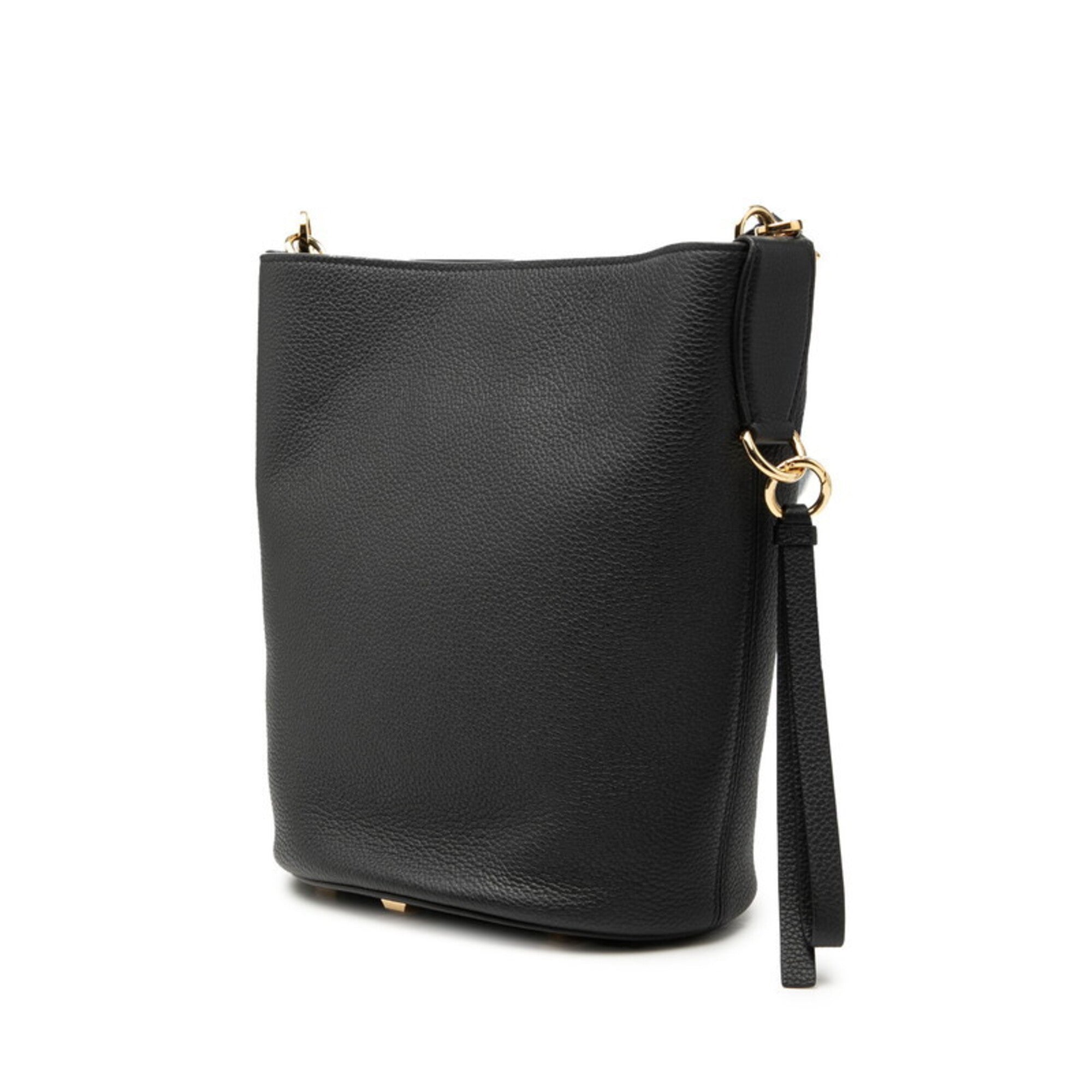 Salvatore Ferragamo Black Leather Shoulder Bag (Pre-Owned)