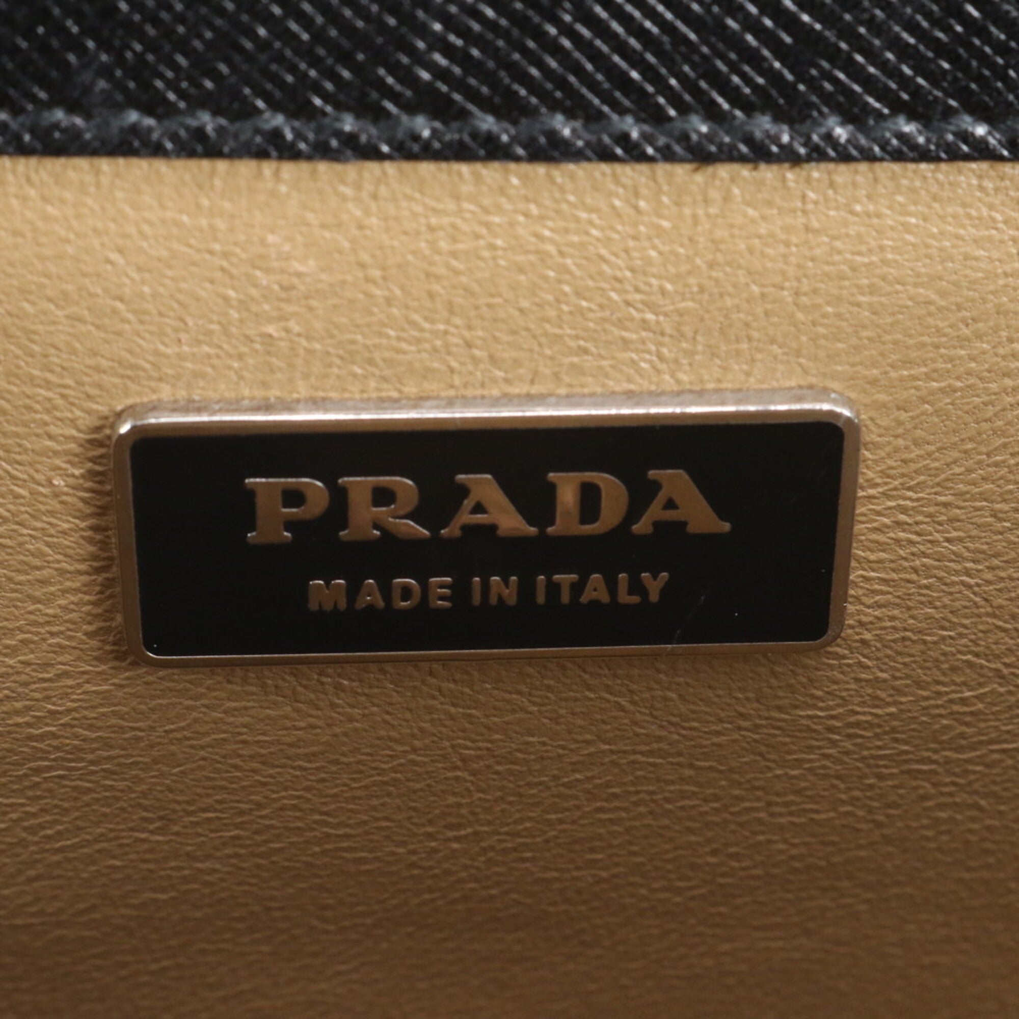 Prada Saffiano Black Leather Briefcase Tote Bag (Pre-Owned)