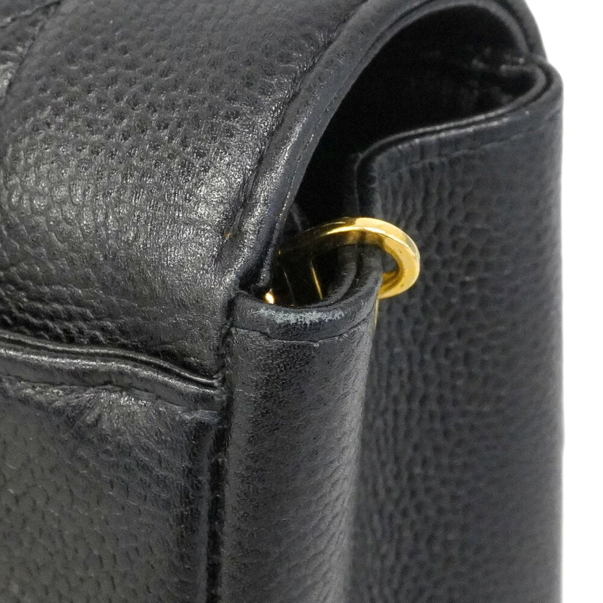 Chanel Black Grained Calfskin Shoulder Bag (Pre-Owned)