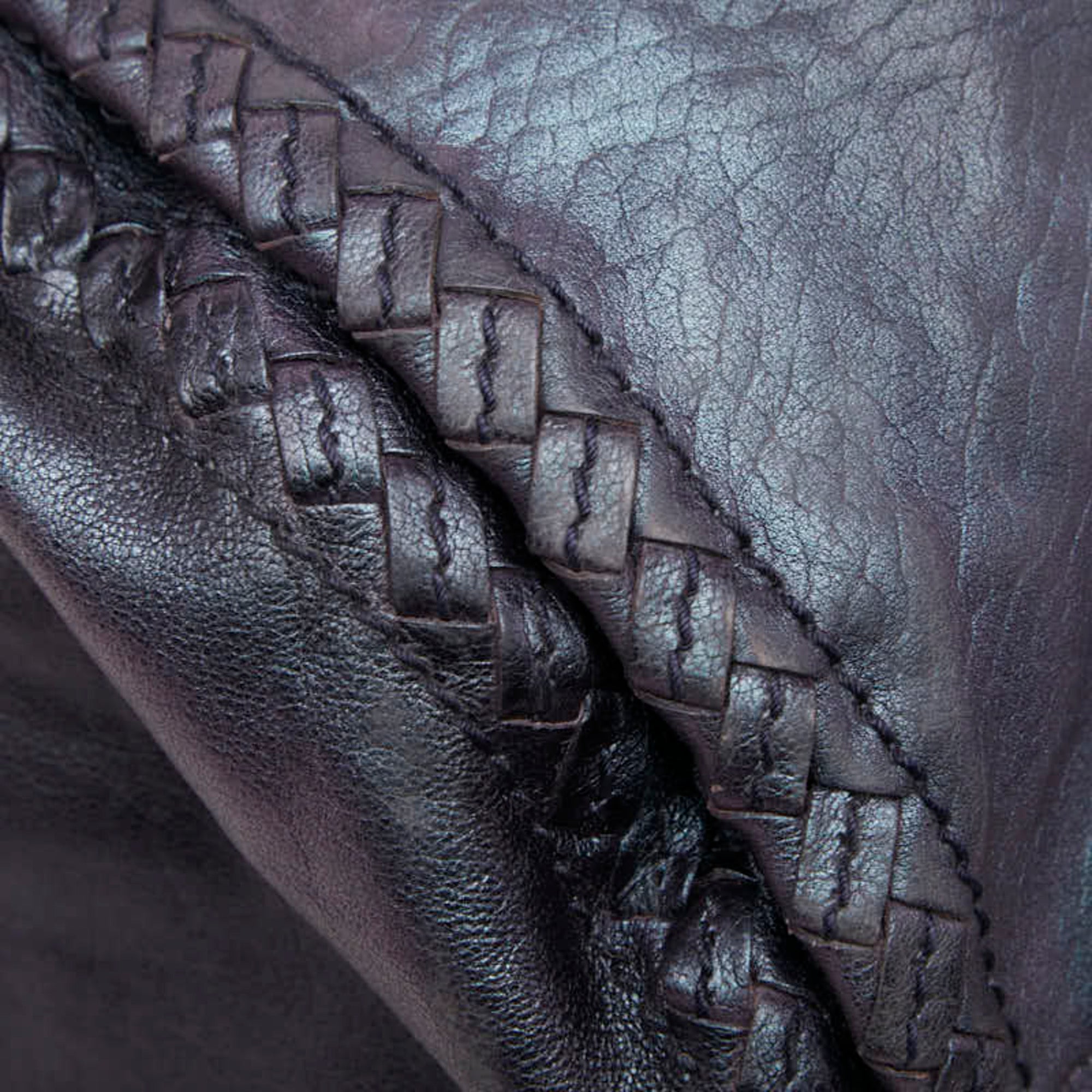 Bottega Veneta Purple Leather Shoulder Bag (Pre-Owned)