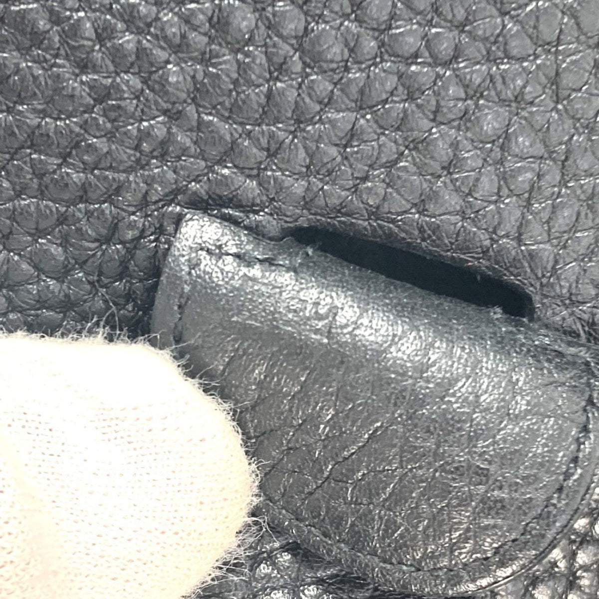 Hermes Black Taurillon Clemence Leather Shoulder Bag (Pre-Owned)