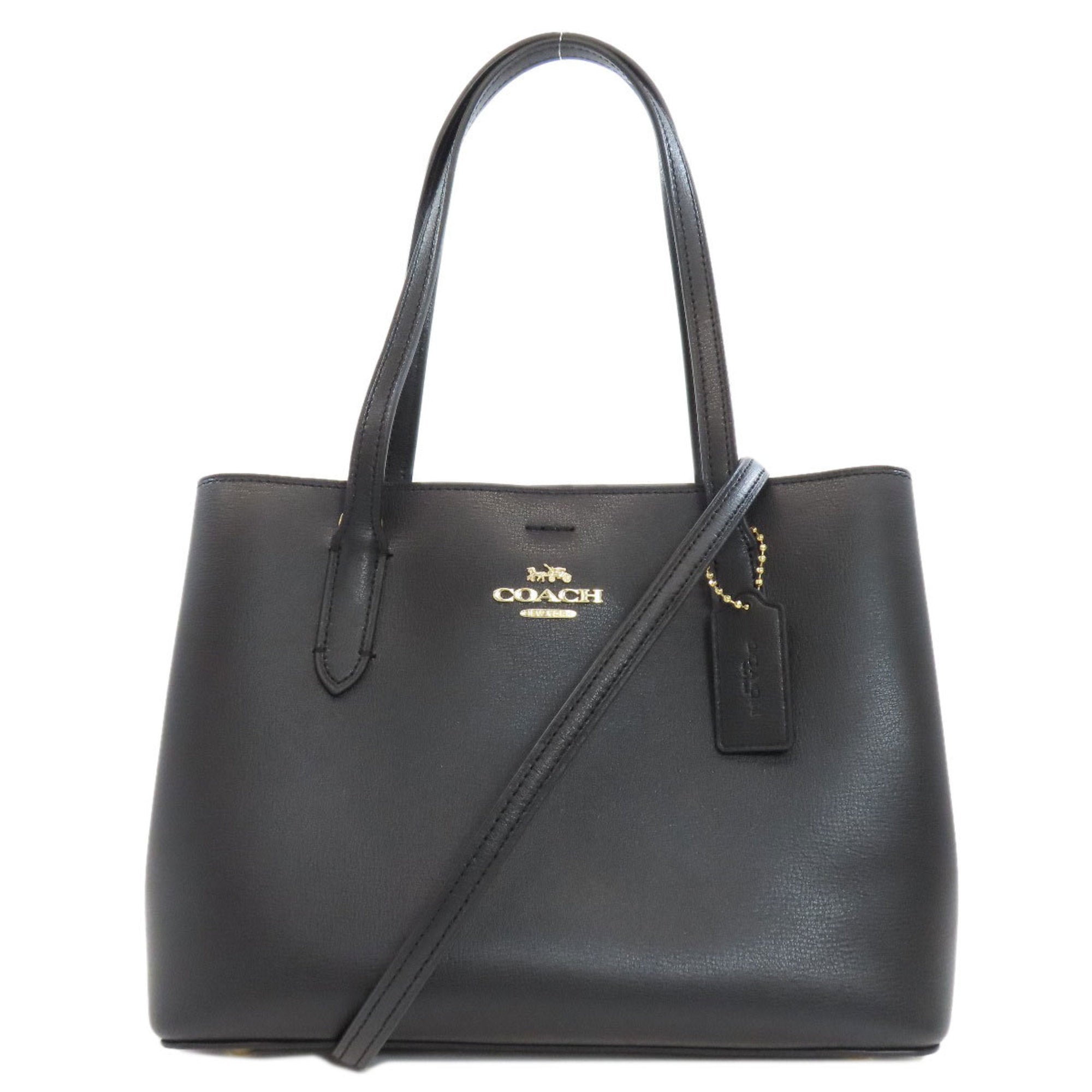 Coach Black Leather Handbag (Pre-Owned)