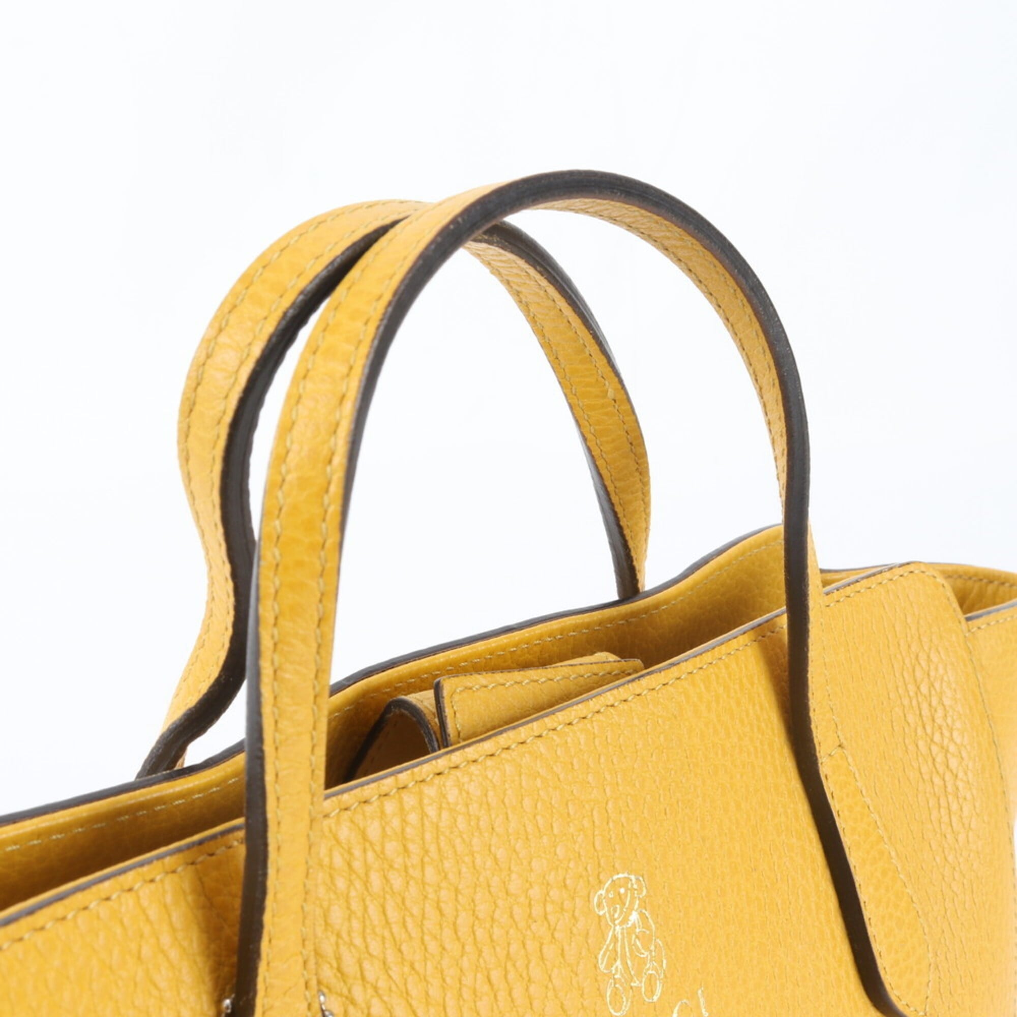 Gucci Gucci Swing Mustard Yellow Leather Handbag (Pre-Owned)