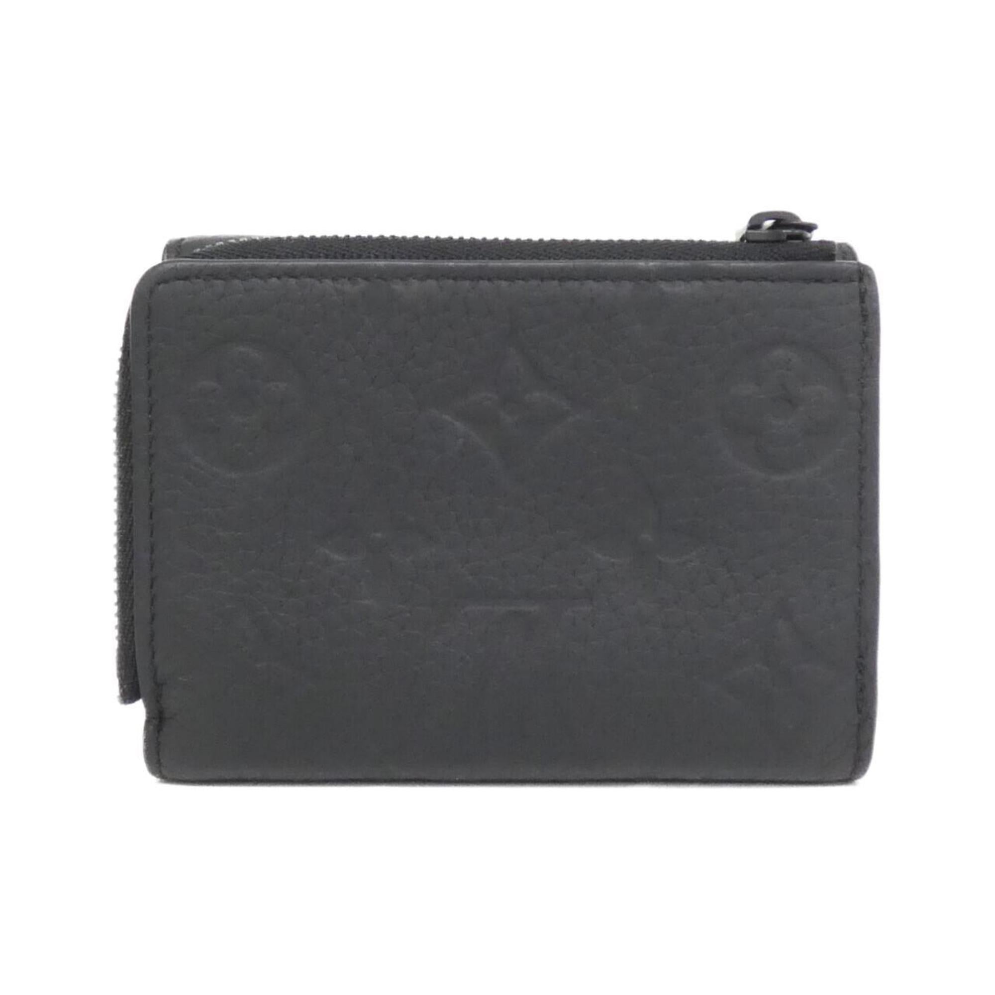 Louis Vuitton Black Leather Wallet (Tri-Fold) (Pre-Owned)