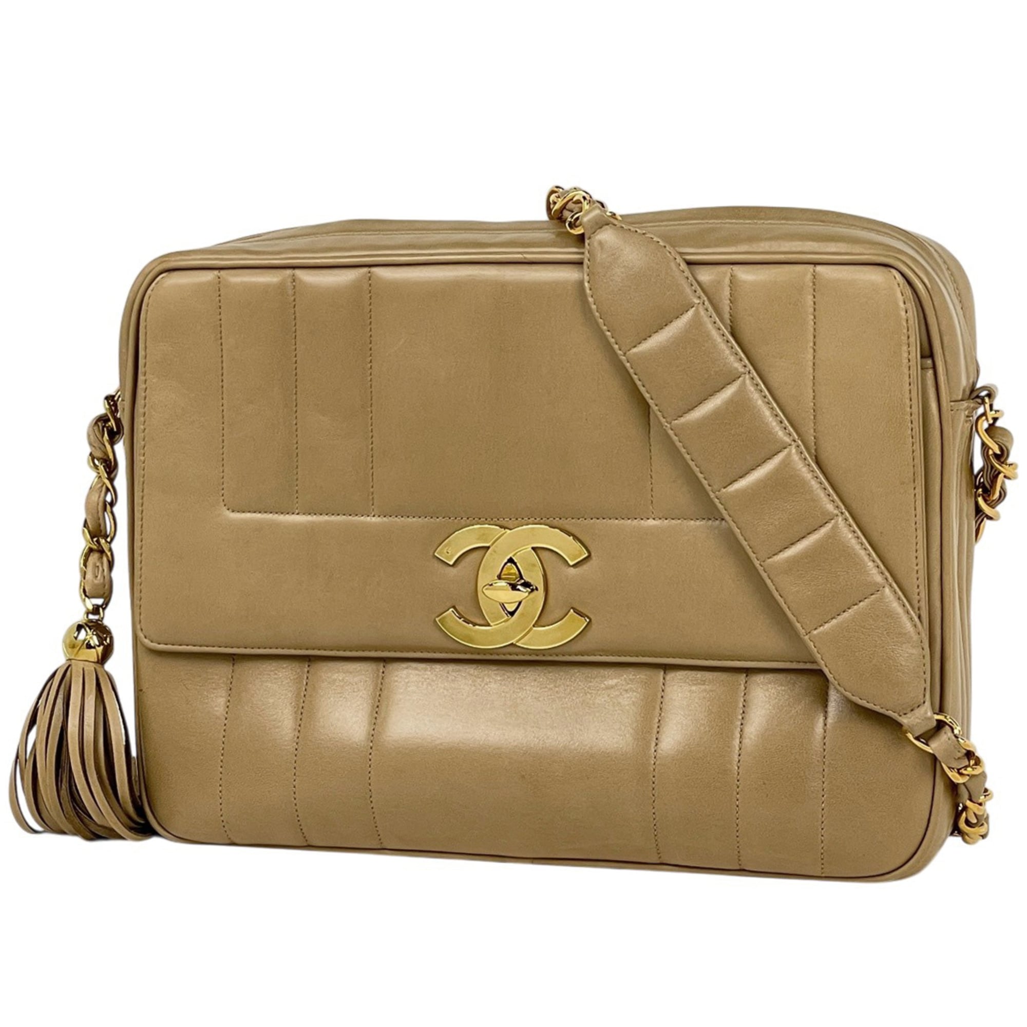 Chanel Beige Leather Shoulder Bag (Pre-Owned)