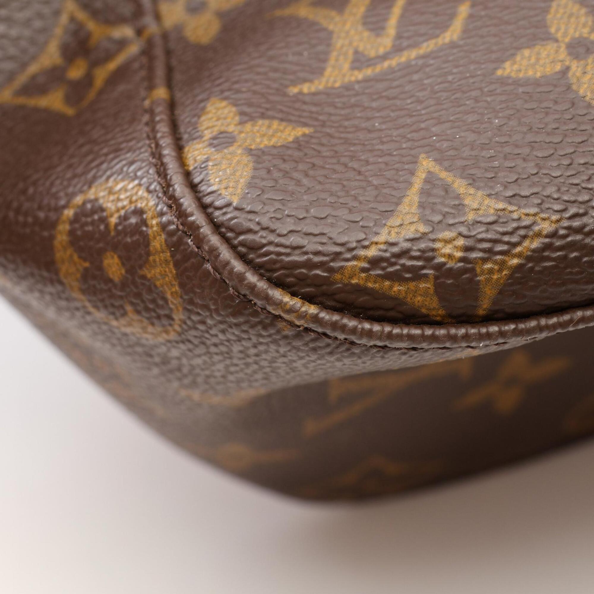Louis Vuitton Brown Coated Canvas Monogram Leather Handbag Shoulder Bag (Pre-Owned)