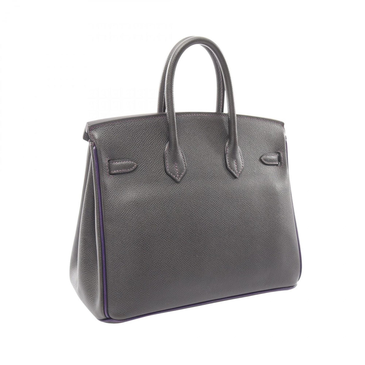 Hermes Graphite Gray Purple Violet Epsom Leather Handbag (Pre-Owned)