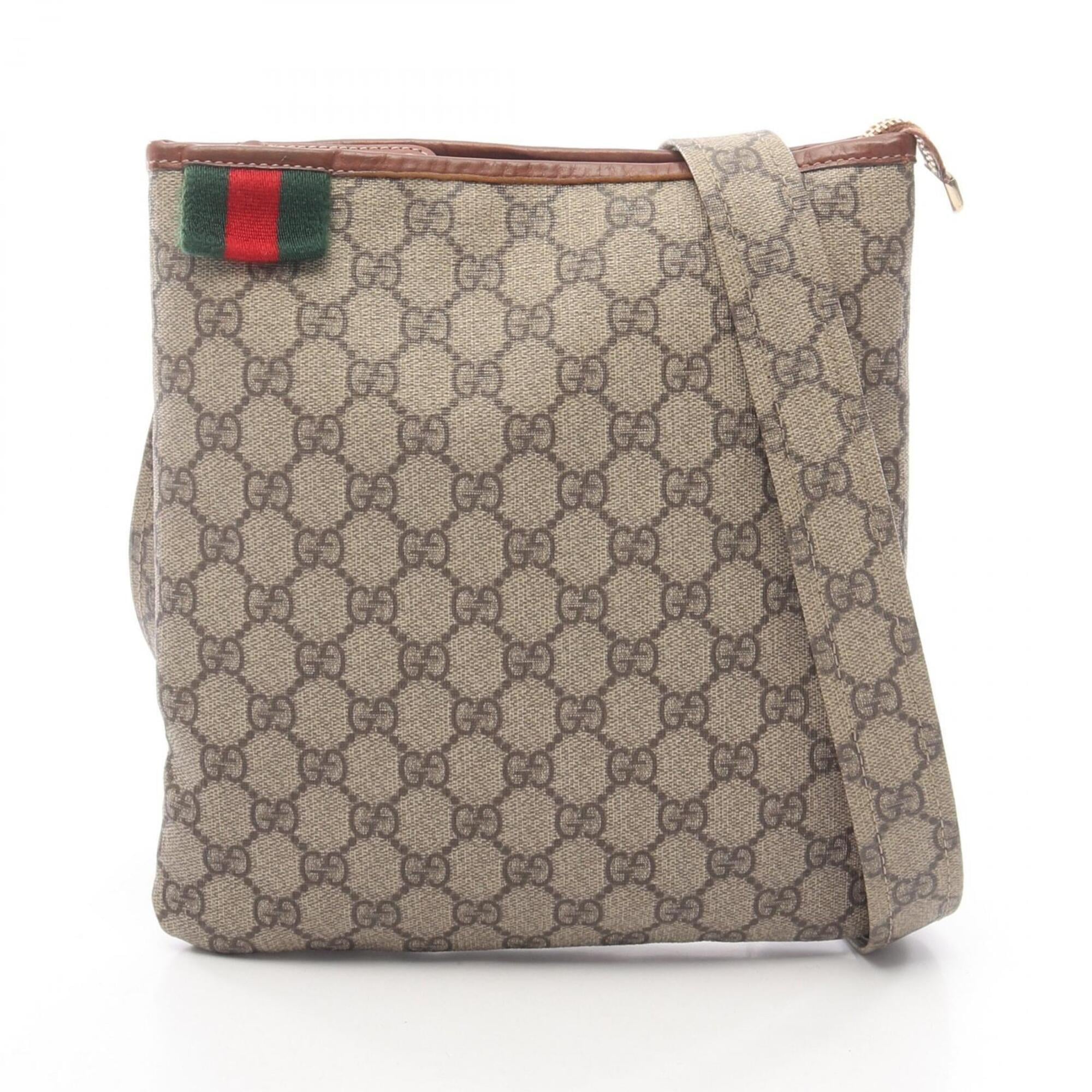 Gucci Beige Brown Pvc Leather Handbag Shoulder Bag (Pre-Owned)
