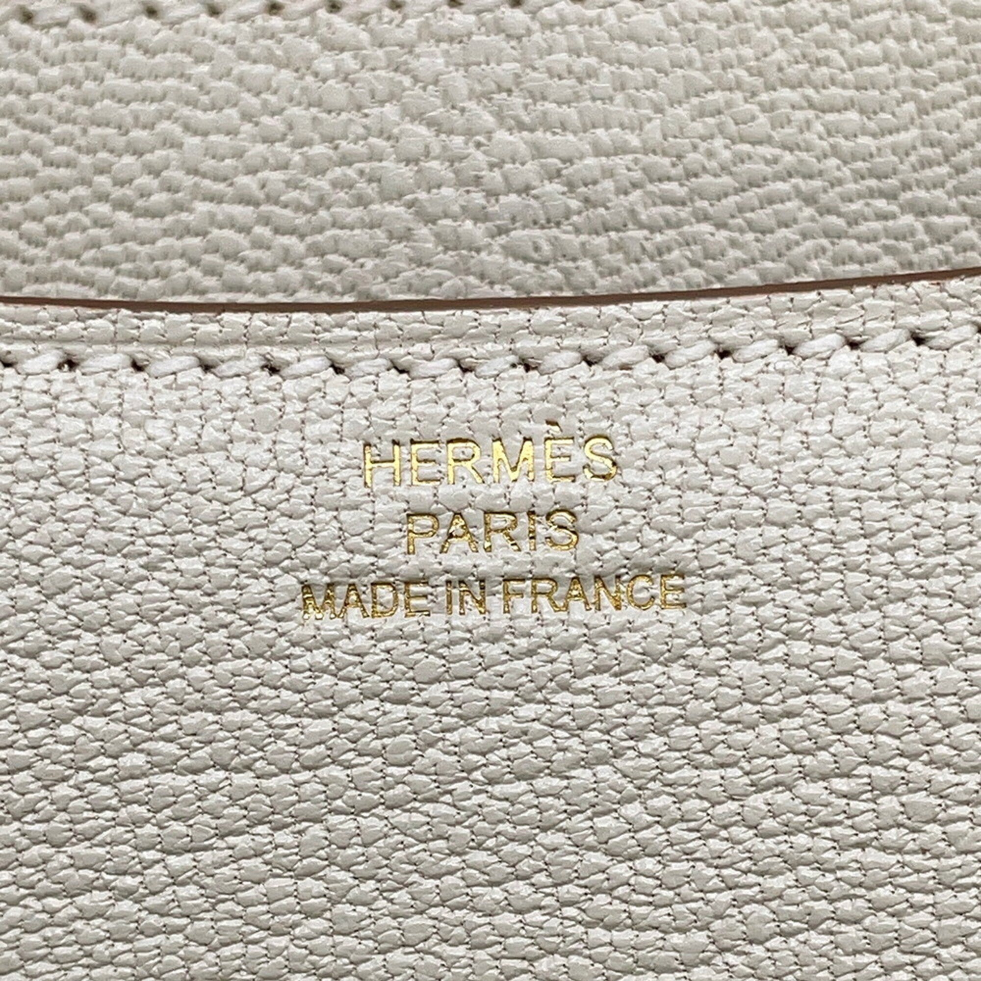 Hermes Ivory Chevre Myzore Leather Handbag (Pre-Owned)