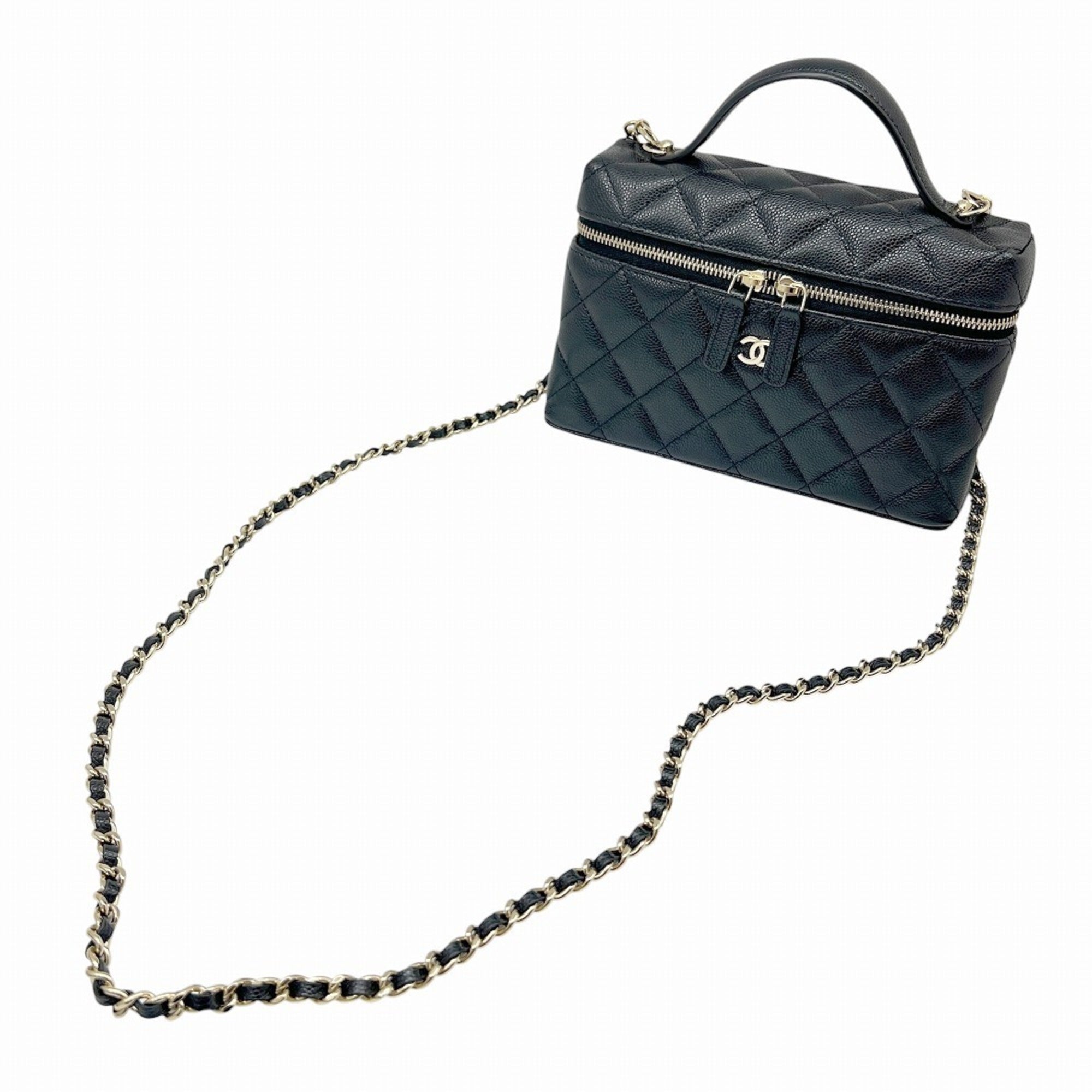 Chanel Black Grained Calfskin Shoulder Bag (Pre-Owned)