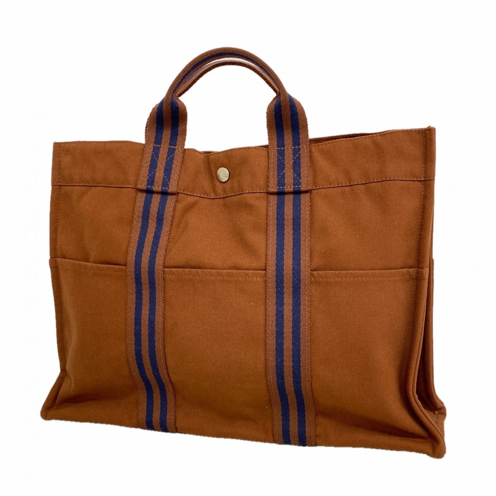 Hermes Brown Canvas Tote Bag (Pre-Owned)