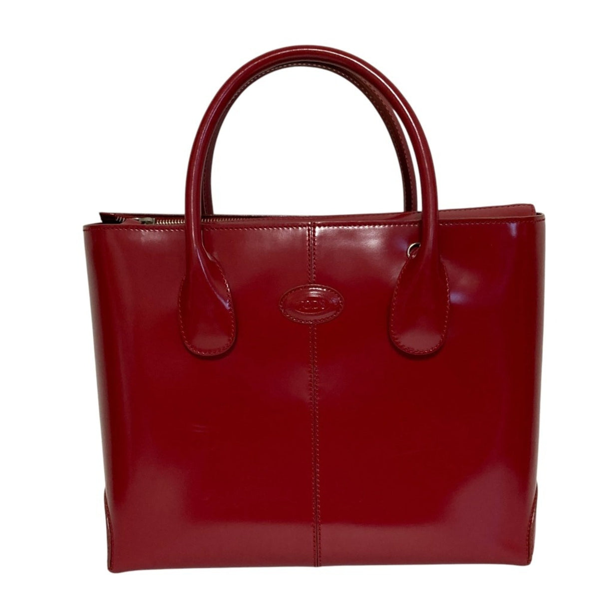 Tod's Red Color Leather Handbag Shoulder Bag (Pre-Owned)