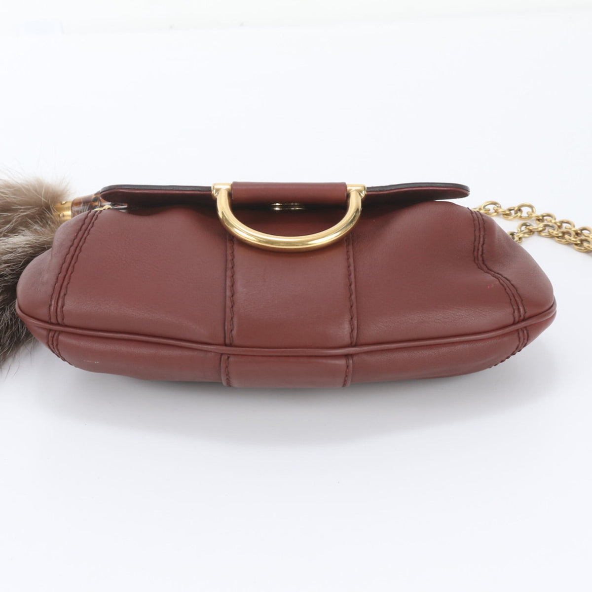 Gucci Brown Leather Shoulder Bag Tote Bag (Pre-Owned)