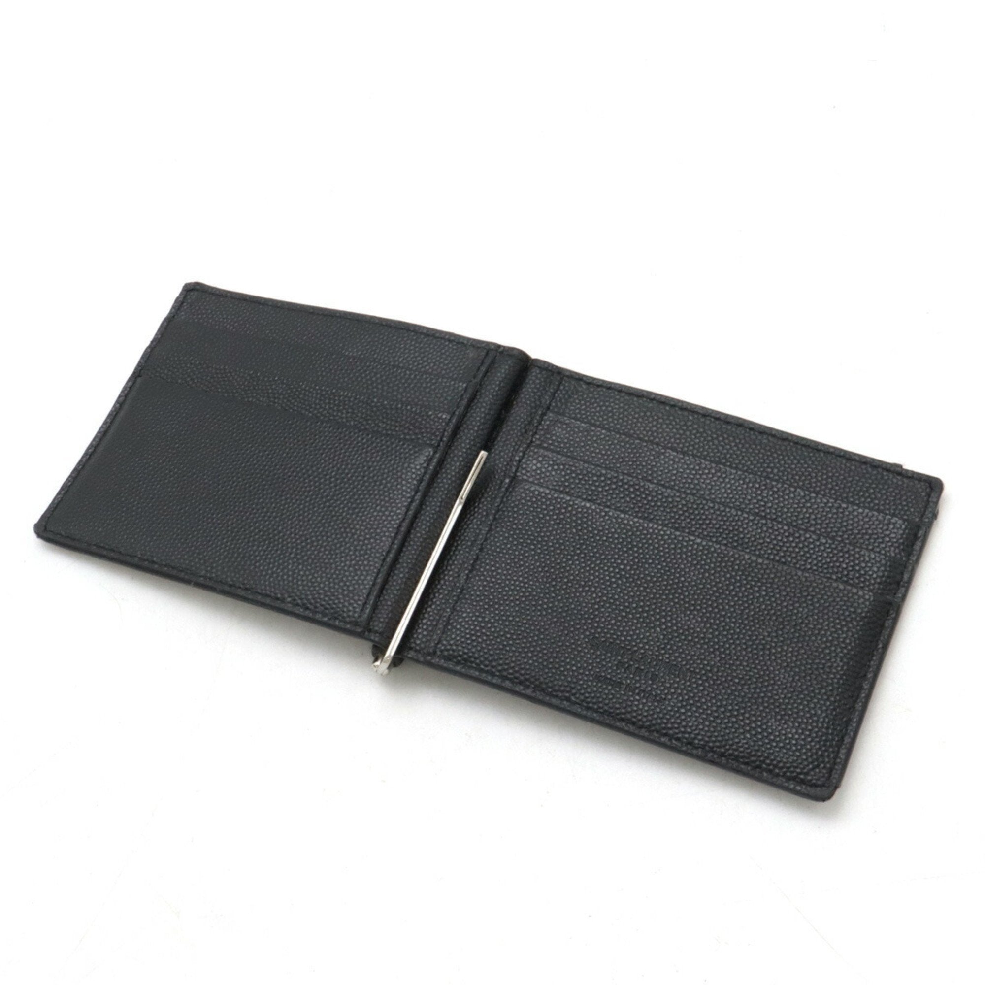 Yves Saint Laurent Black Leather Money Clip (Pre-Owned)