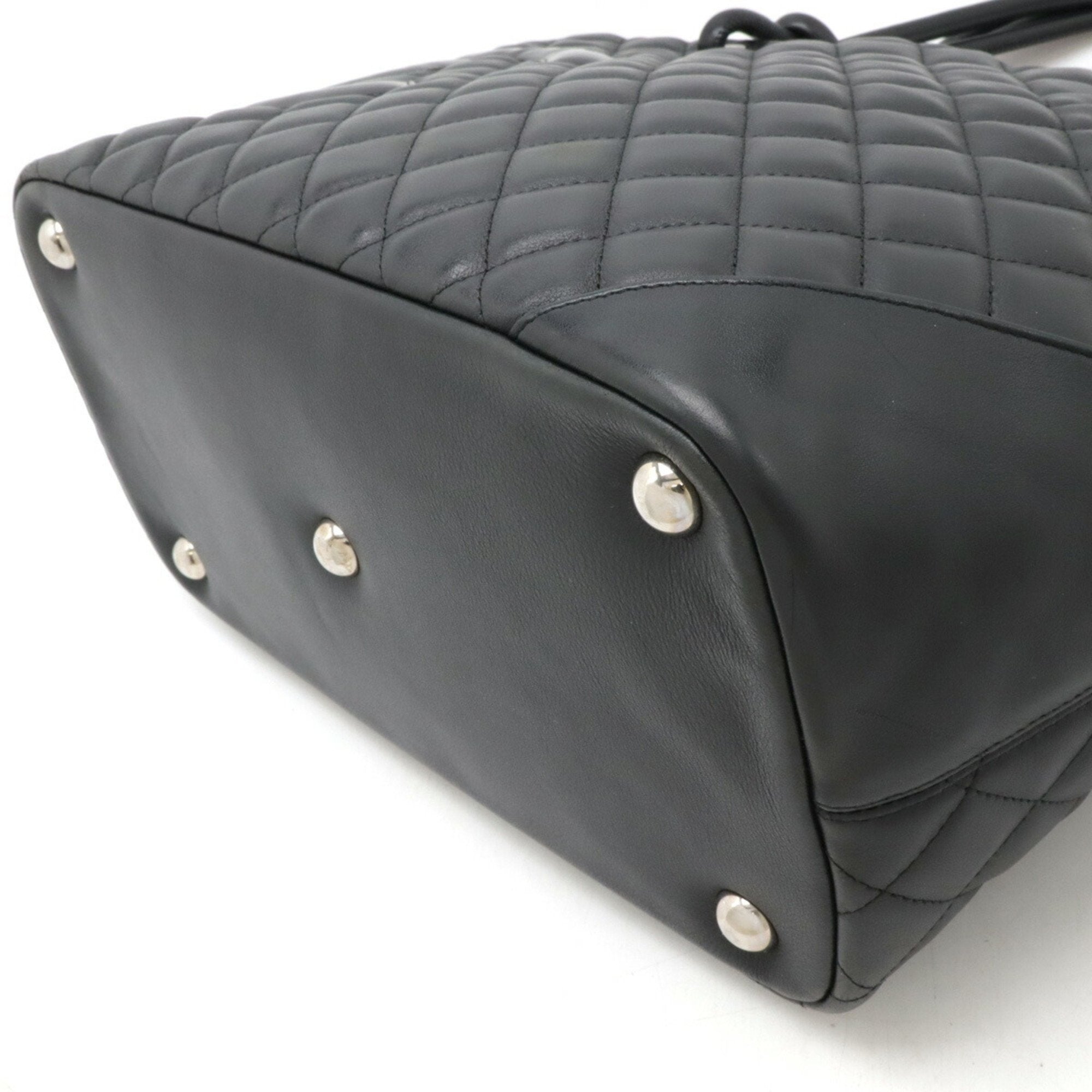 Chanel Black Pink Leather Shoulder Bag Tote Bag (Pre-Owned)