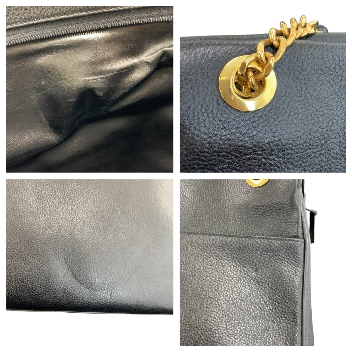 Bally Black Leather Shoulder Bag Tote Bag (Pre-Owned)