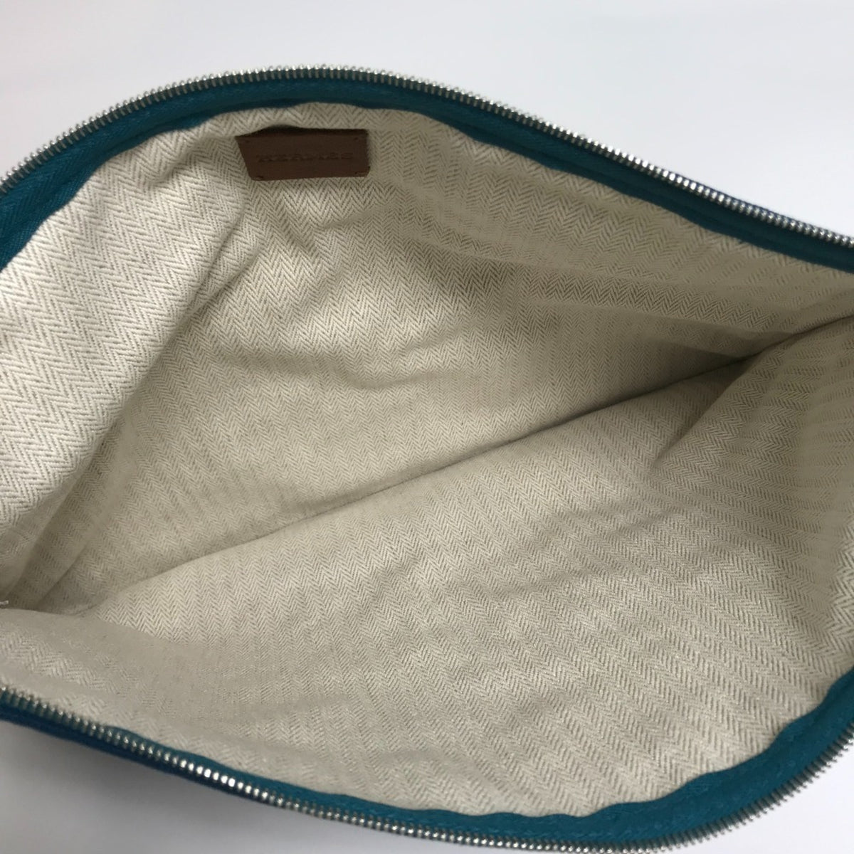 Hermes Blue Canvas Pouch (Pre-Owned)