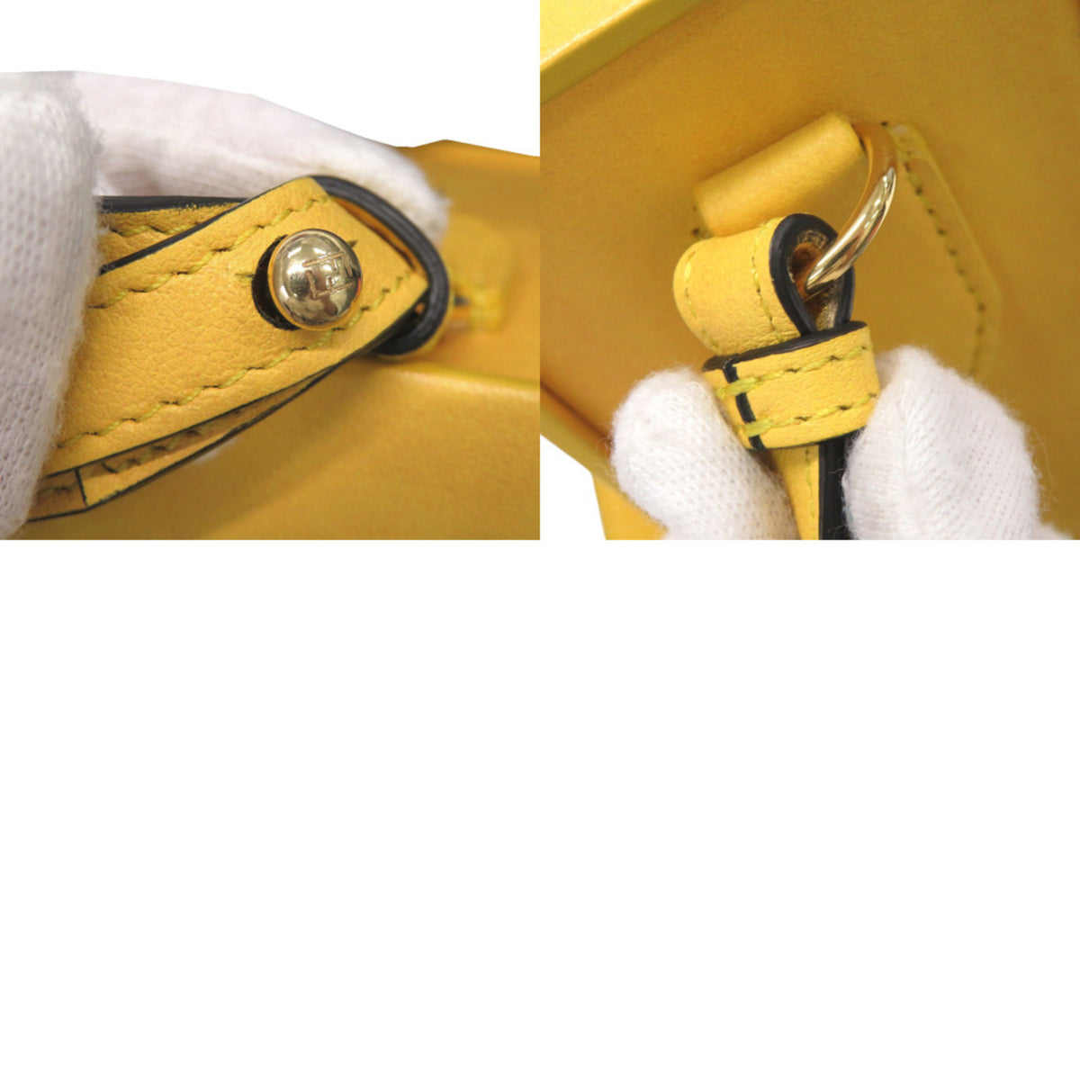 Fendi Yellow Leather Shoulder Bag (Pre-Owned)