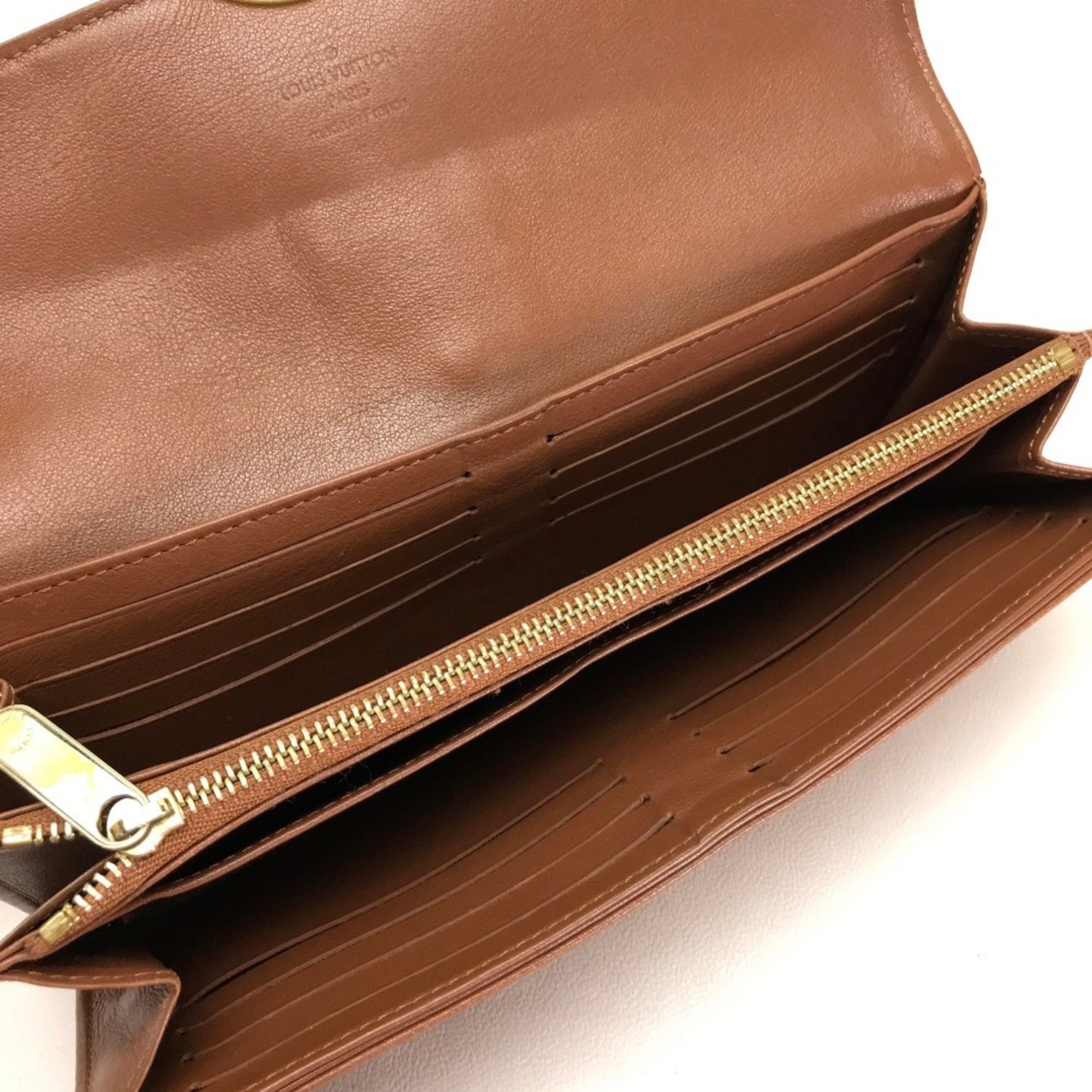 Louis Vuitton Mahina Brown Cognac Mahina Leather Long Wallet (Bi-Fold) (Pre-Owned)